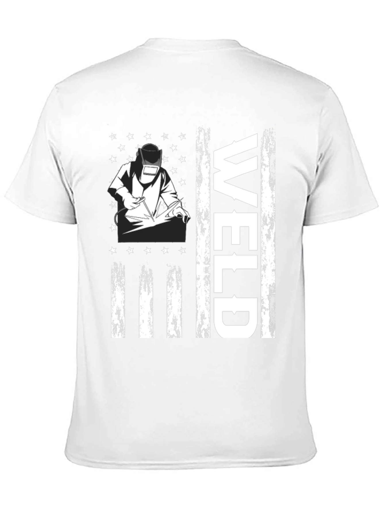 Welder American Flag Graphic Tee - Black Cotton T-Shirt