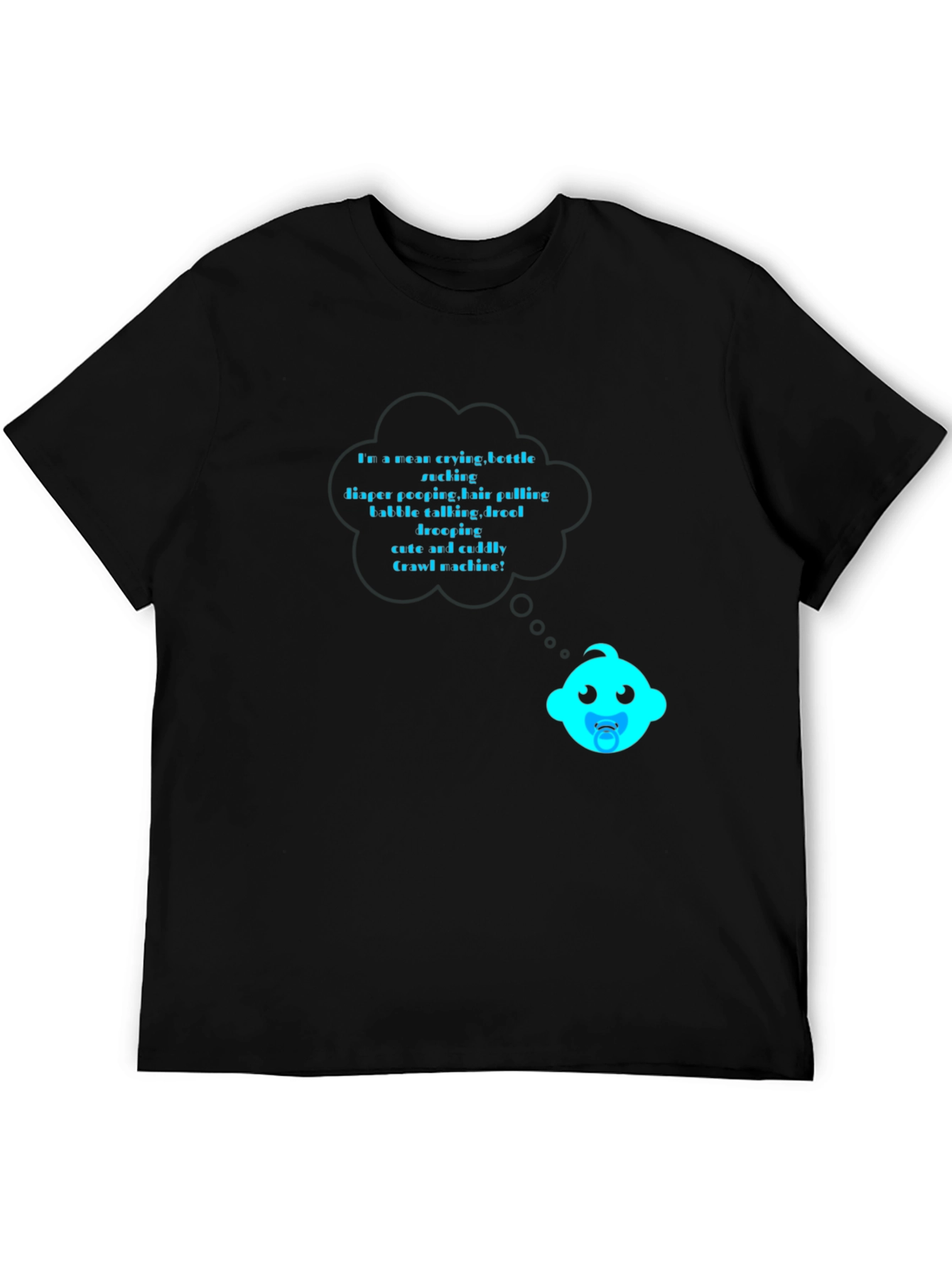 Funny Baby Crawl Machine Black T-Shirt