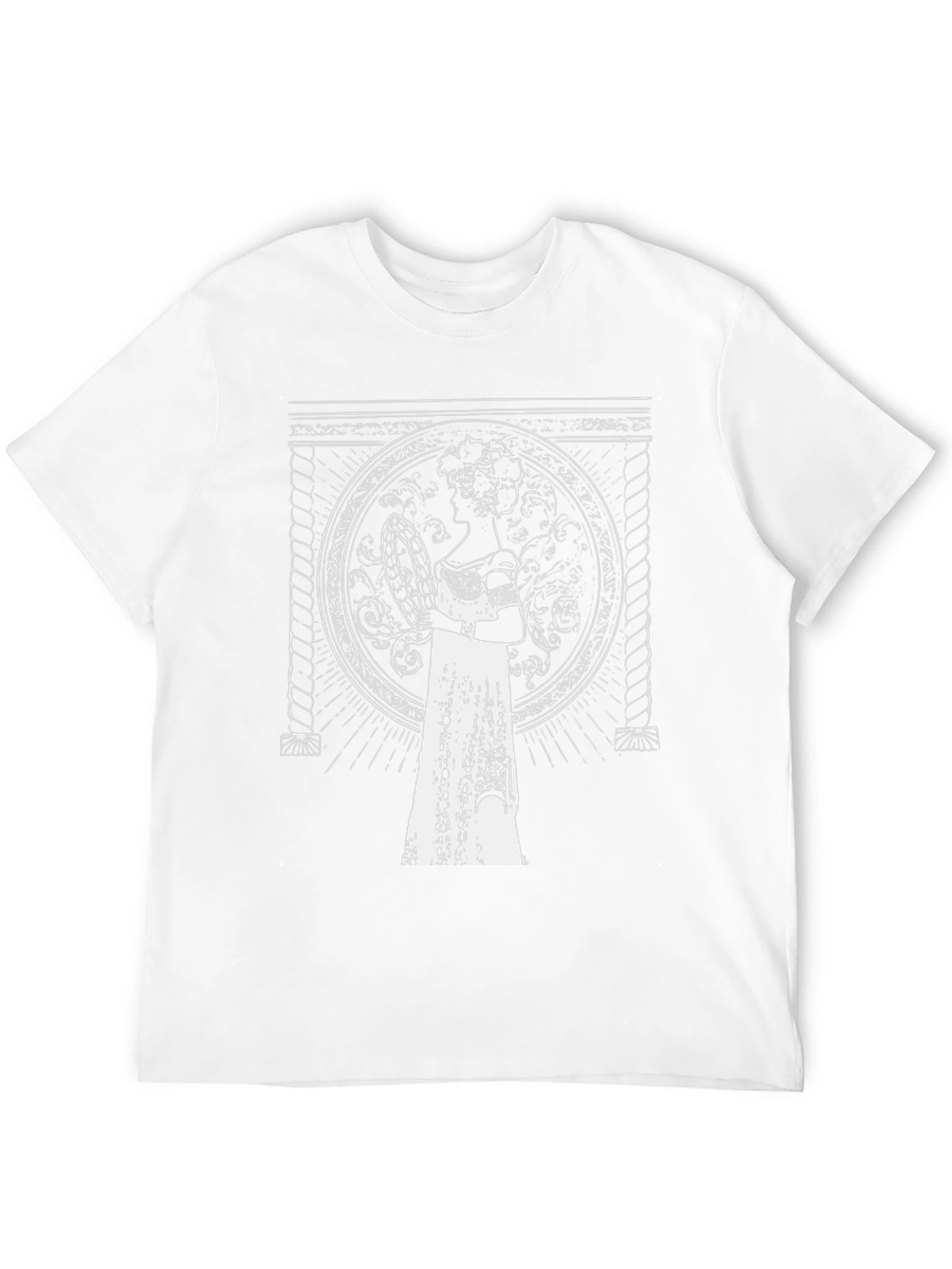 Elegant Portrait Tee - Black Graphic T-Shirt