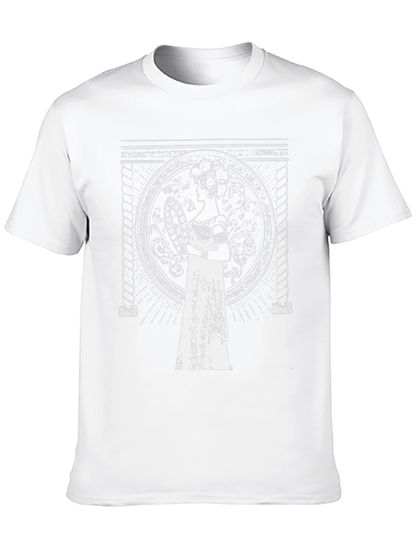 Elegant Portrait Tee - Black Graphic T-Shirt