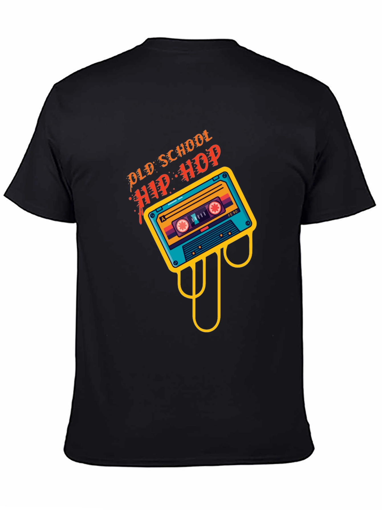 Old School Hip Hop Cassette Graphic Tee - Black