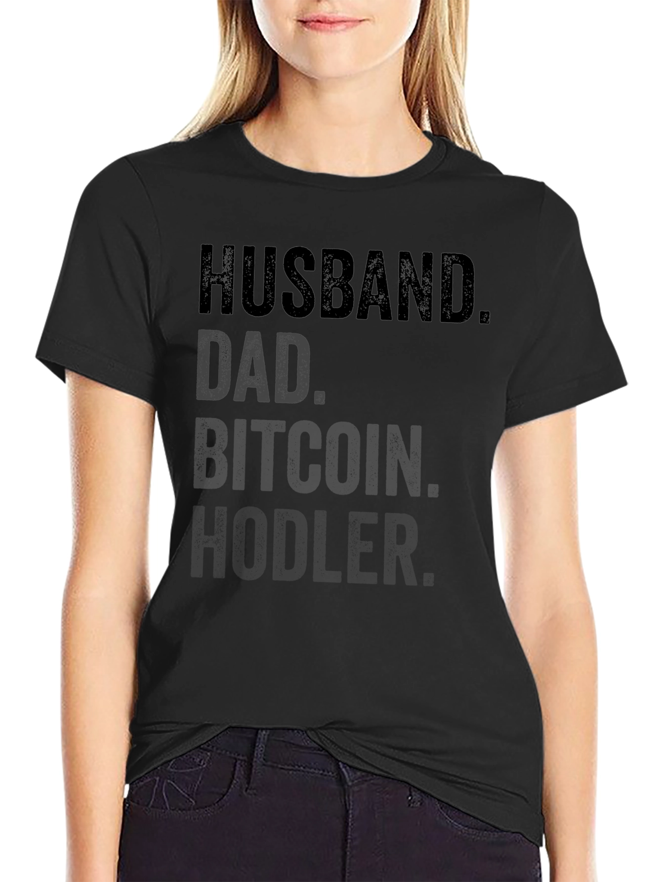 Husband Dad Bitcoin Hodler Black T-Shirt