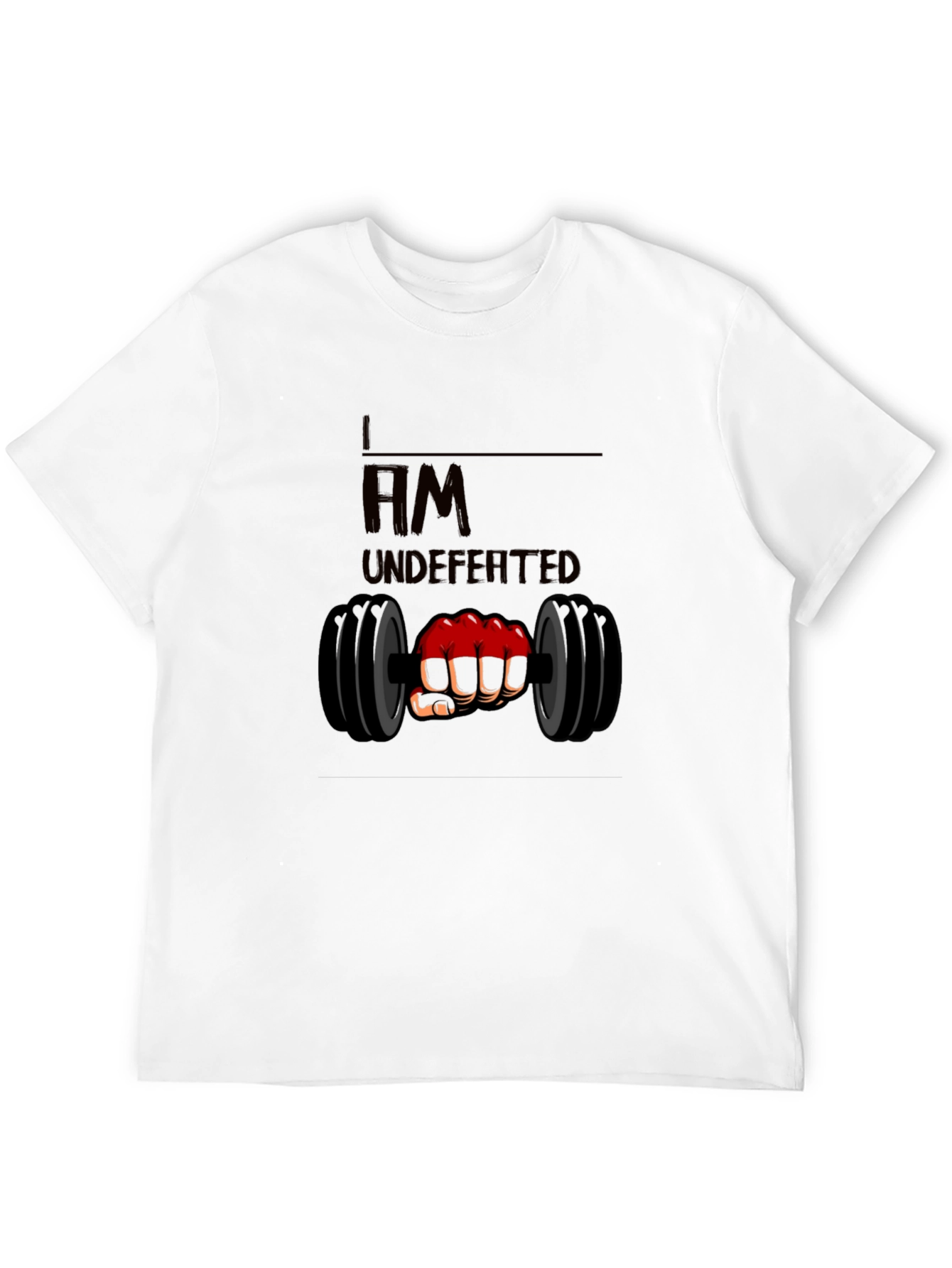 I am Undefeated Graphic Tee - Black Cotton T-Shirt
