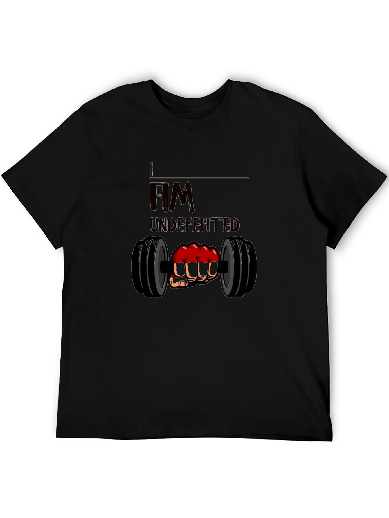 I am Undefeated Graphic Tee - Black Cotton T-Shirt