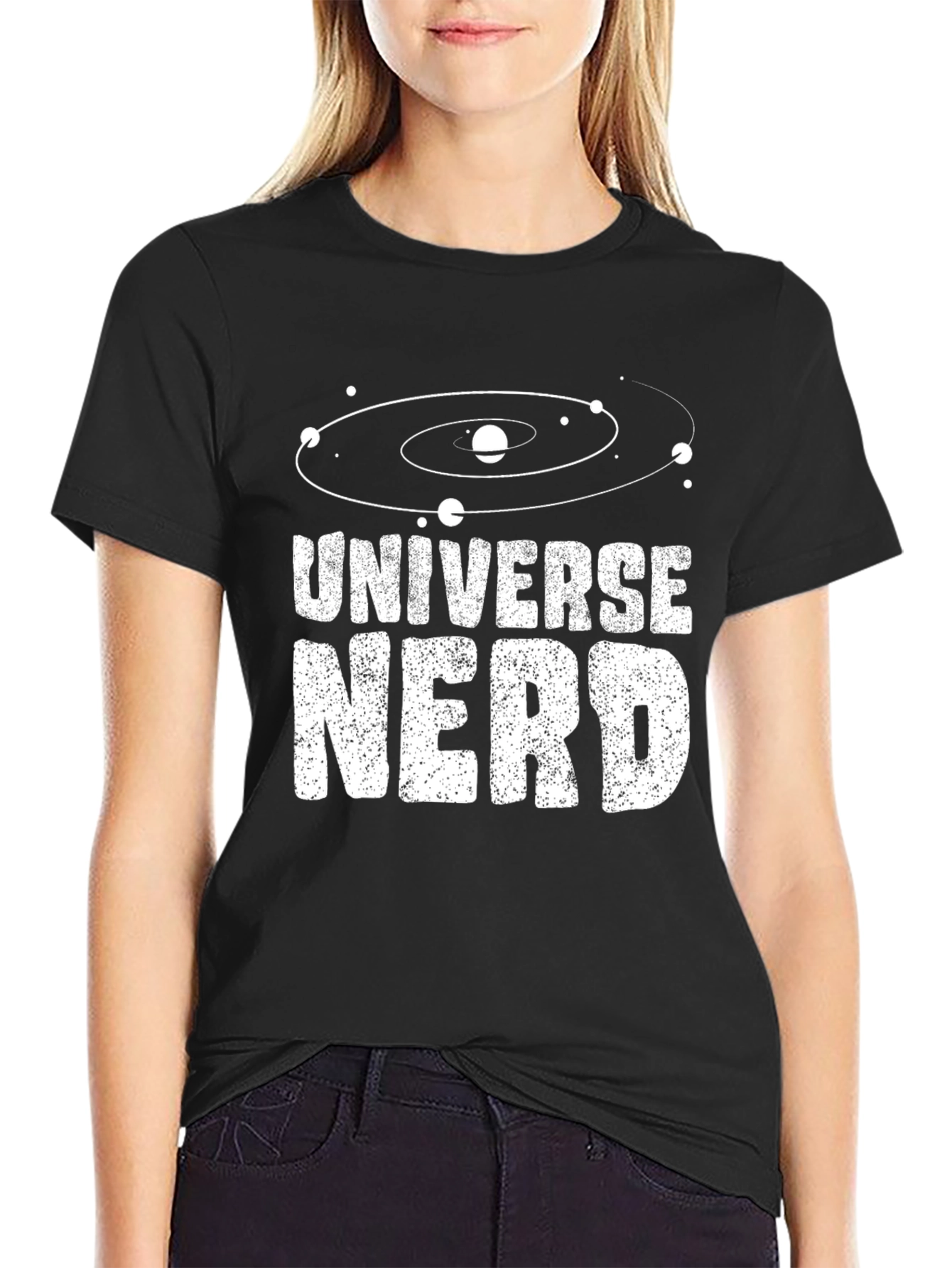 Universe Nerd Graphic Tee - Black Cotton T-Shirt