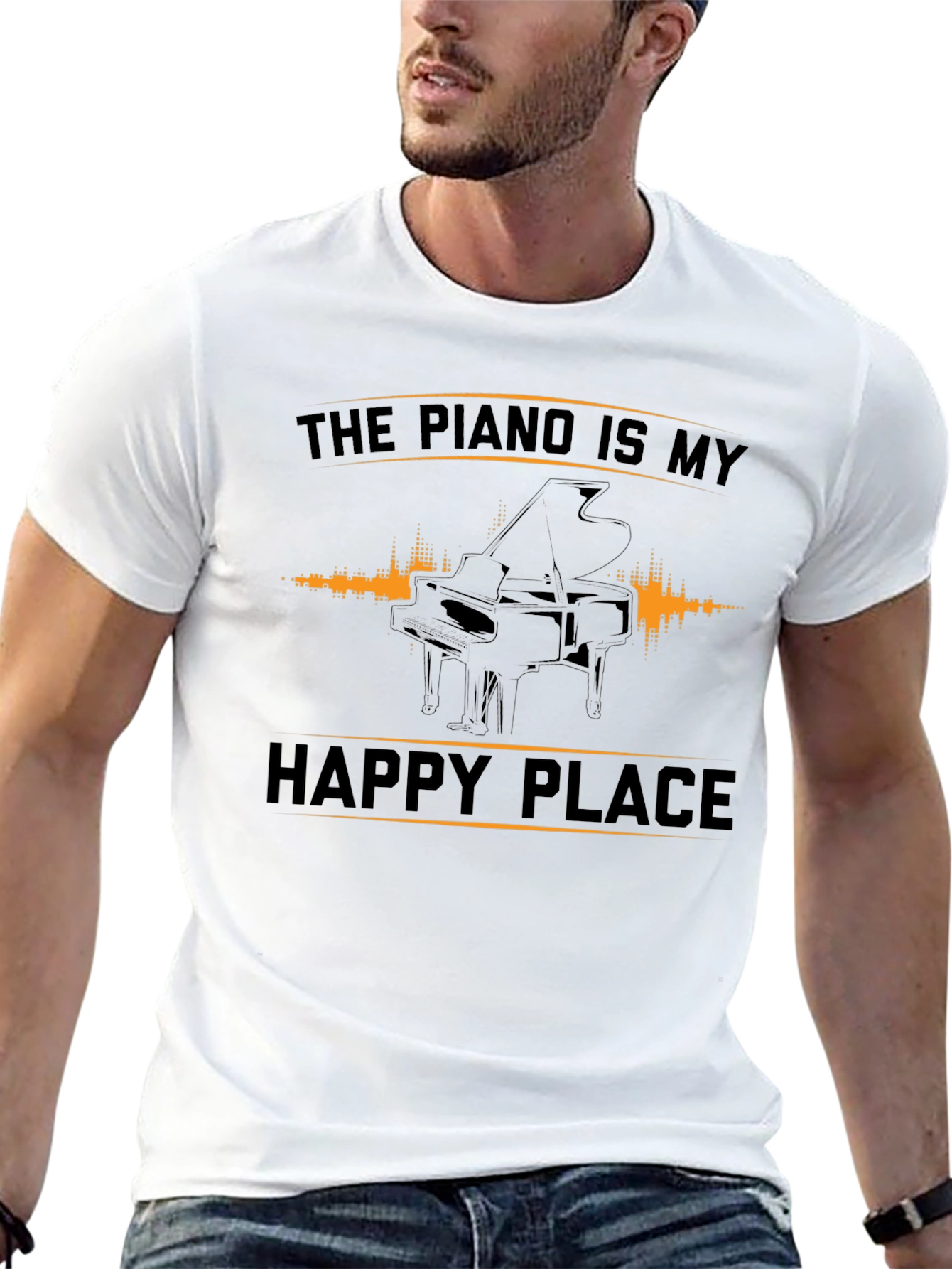 Piano Is My Happy Place Graphic Tee