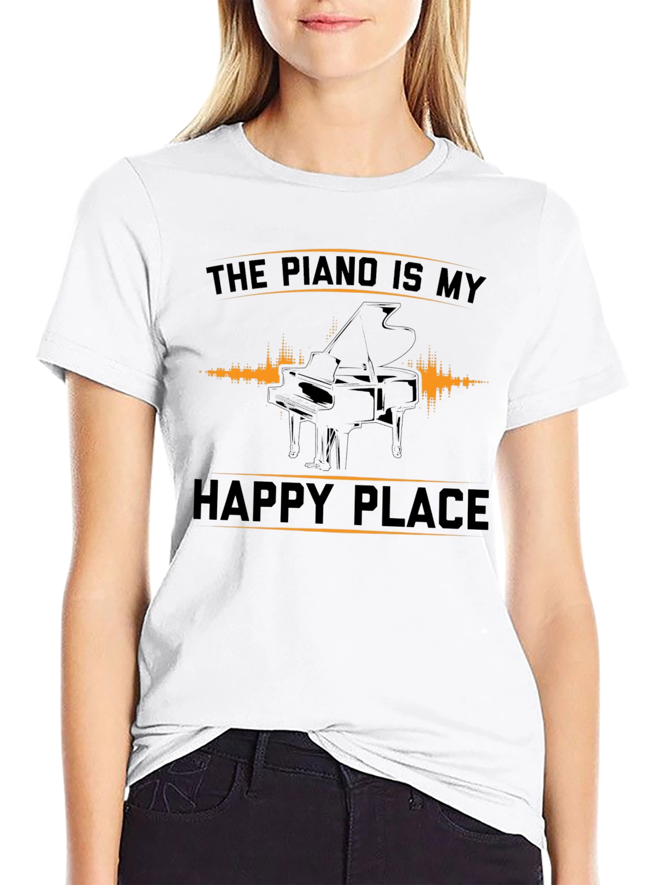 Piano Is My Happy Place Graphic Tee