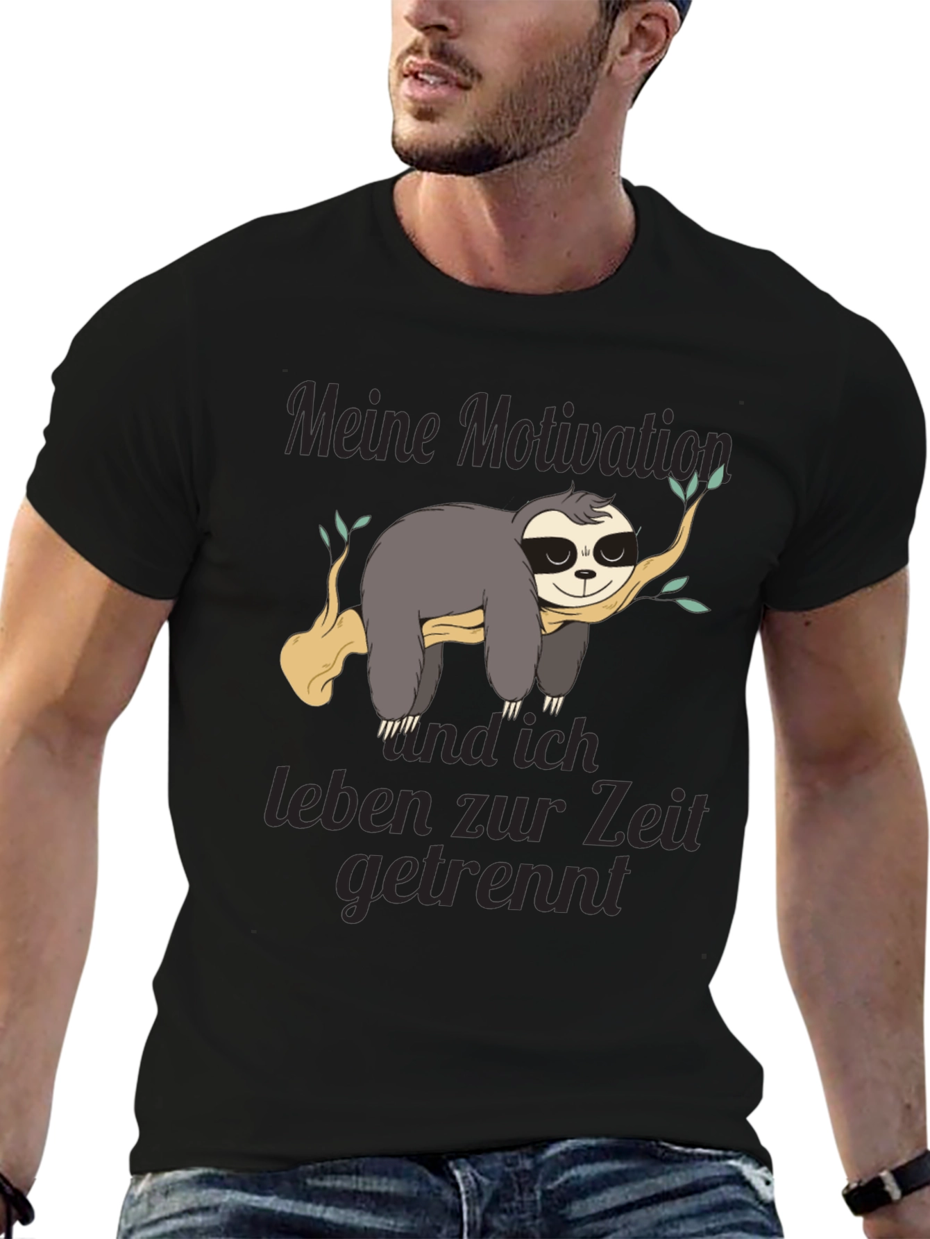 Sloth Motivation T-Shirt - Funny German Text Design