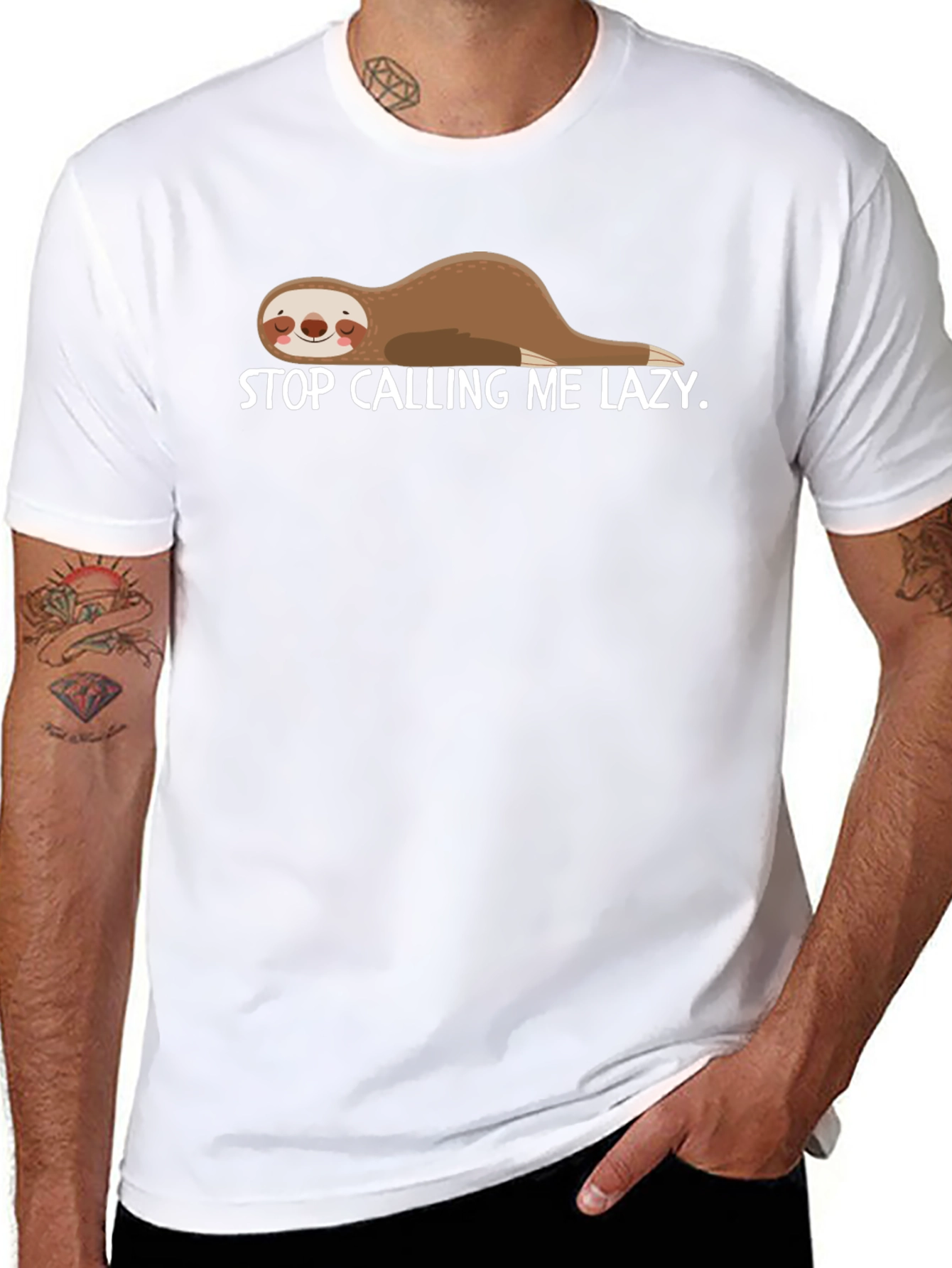 Lazy Sloth Graphic T-Shirt - Funny Casual Tee