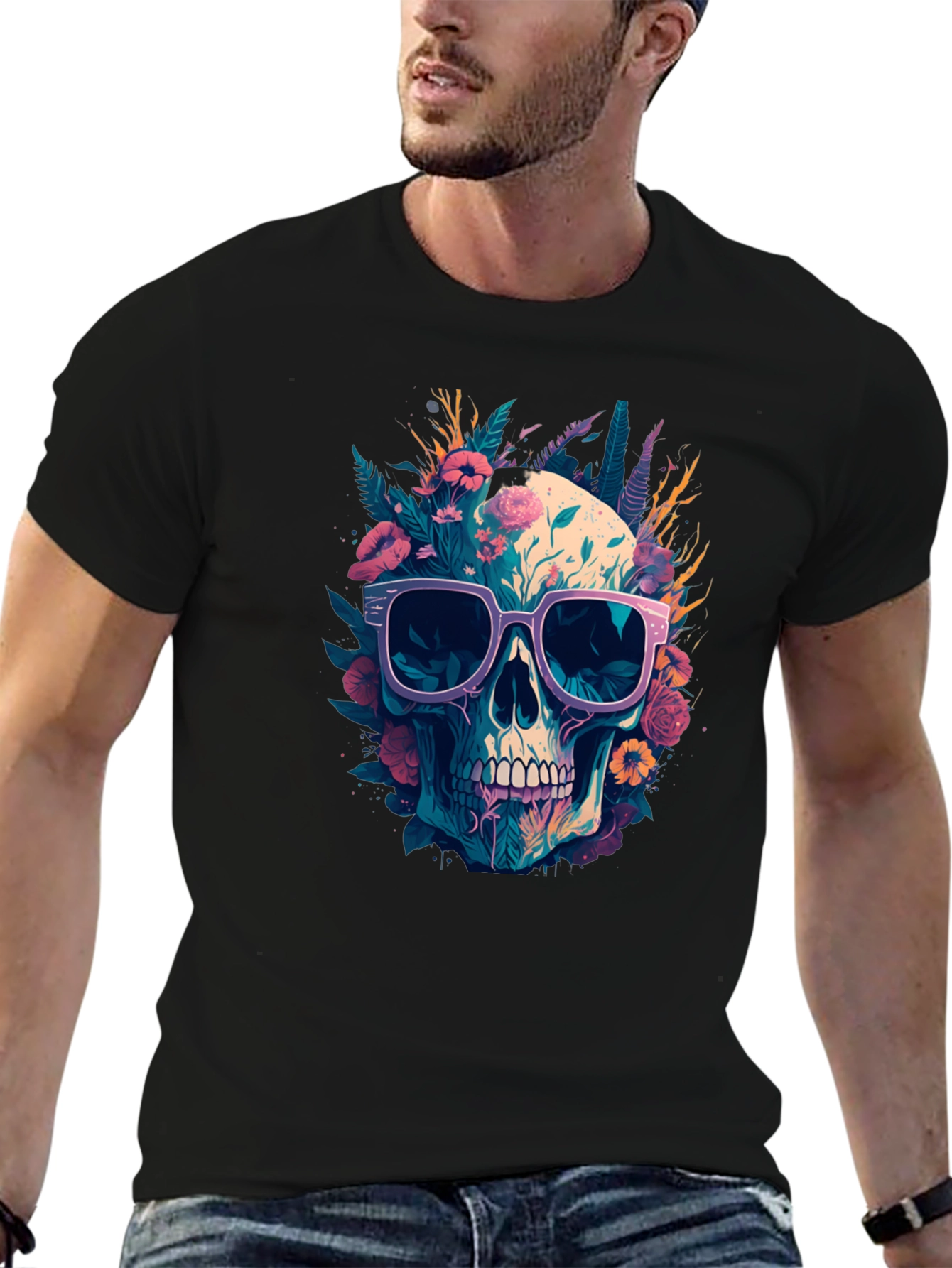 Skull With Sunglasses Graphic Tee