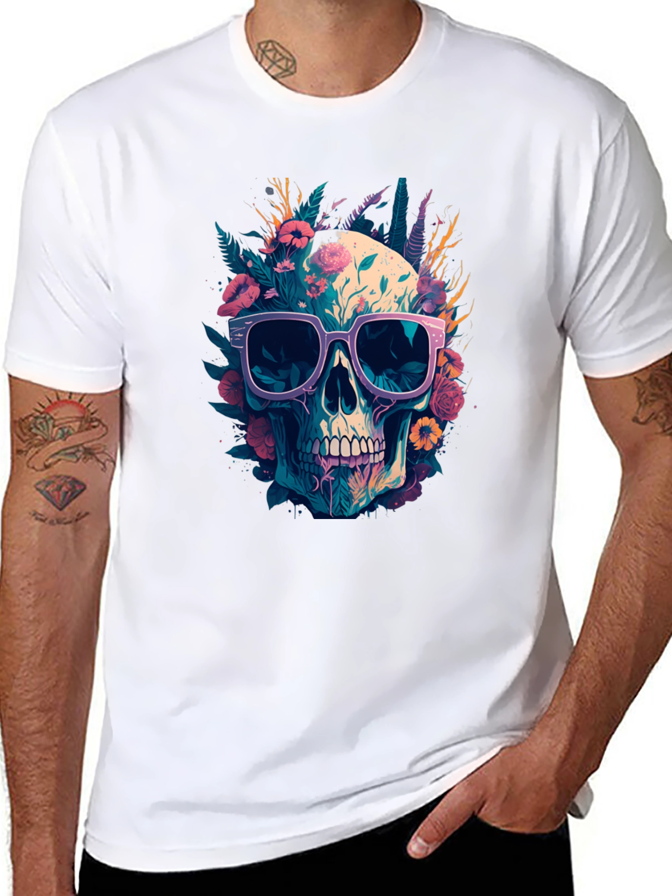 Skull With Sunglasses Graphic Tee