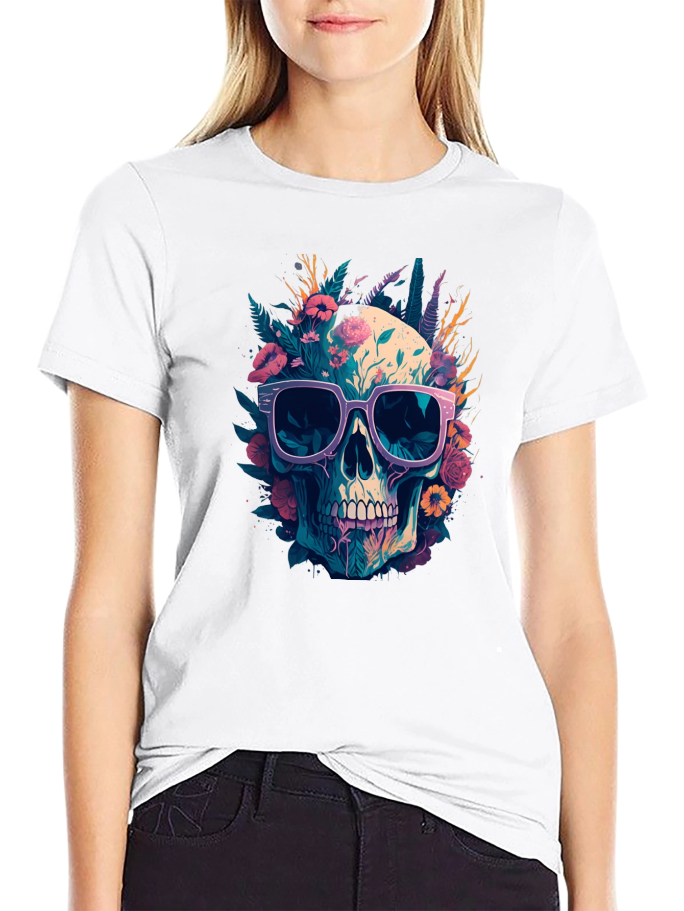 Skull With Sunglasses Graphic Tee