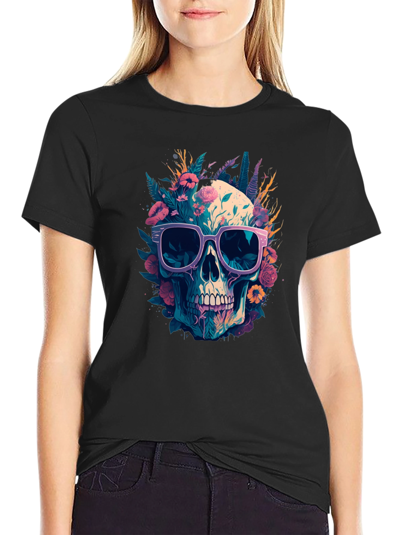 Skull With Sunglasses Graphic Tee
