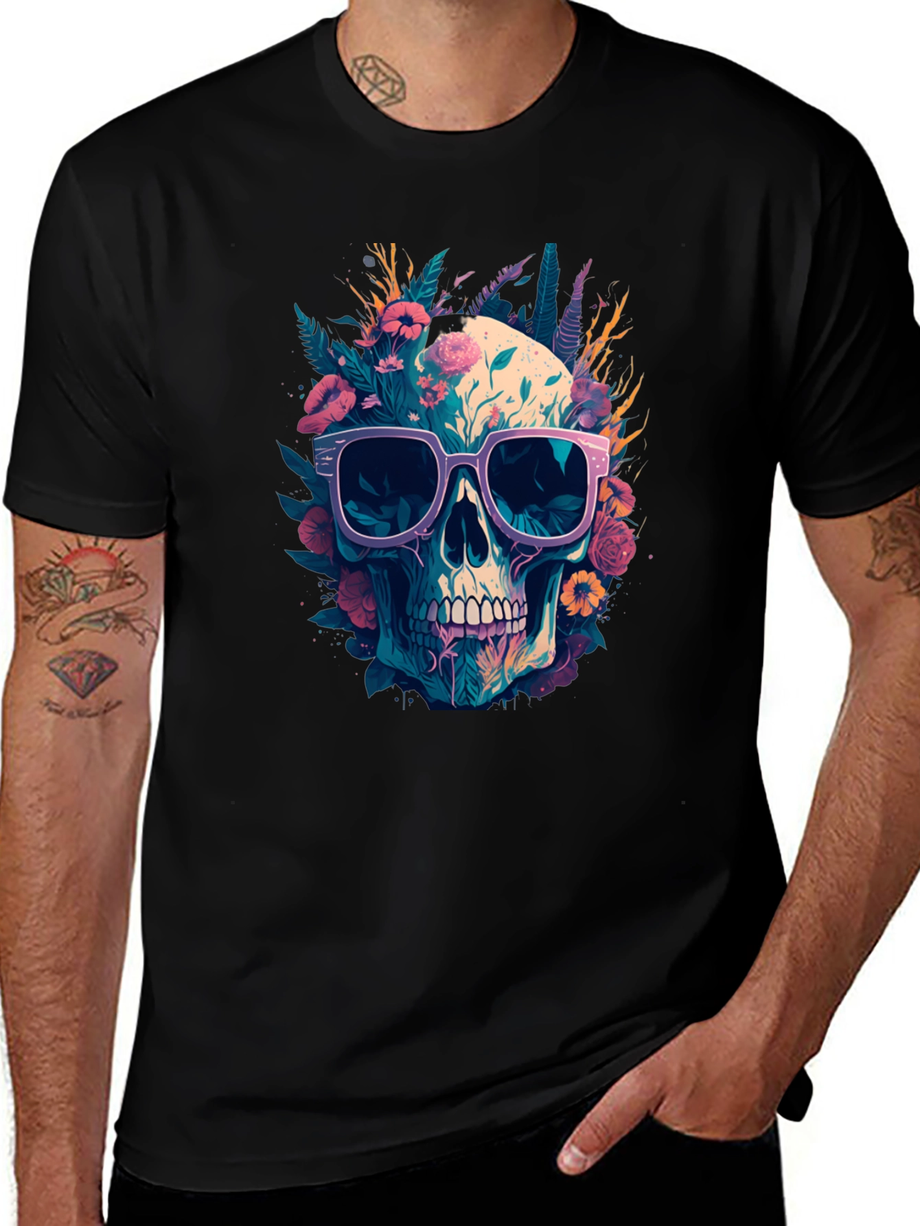 Skull With Sunglasses Graphic Tee