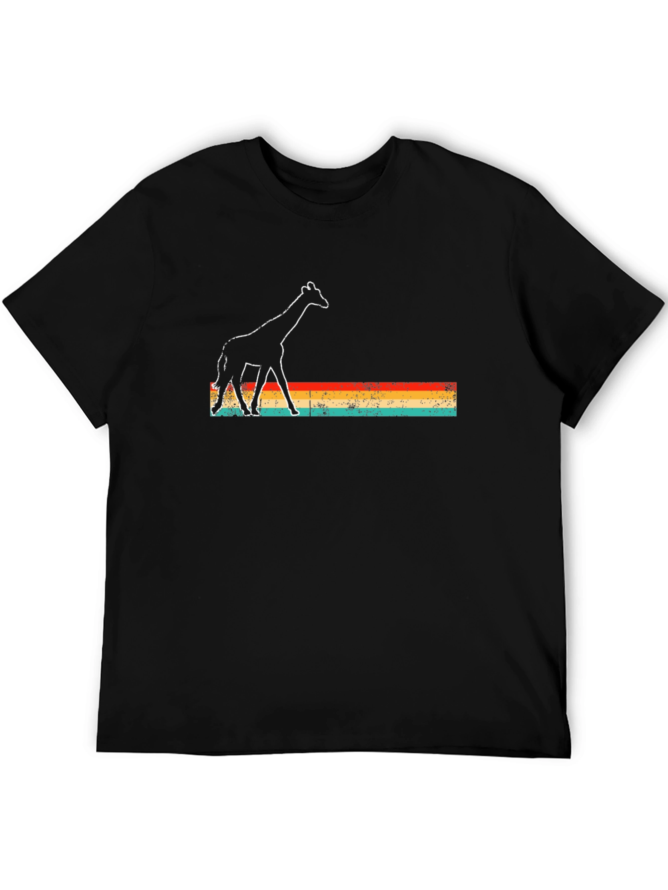 Retro Giraffe Graphic T-Shirt - Unisex Black Tee