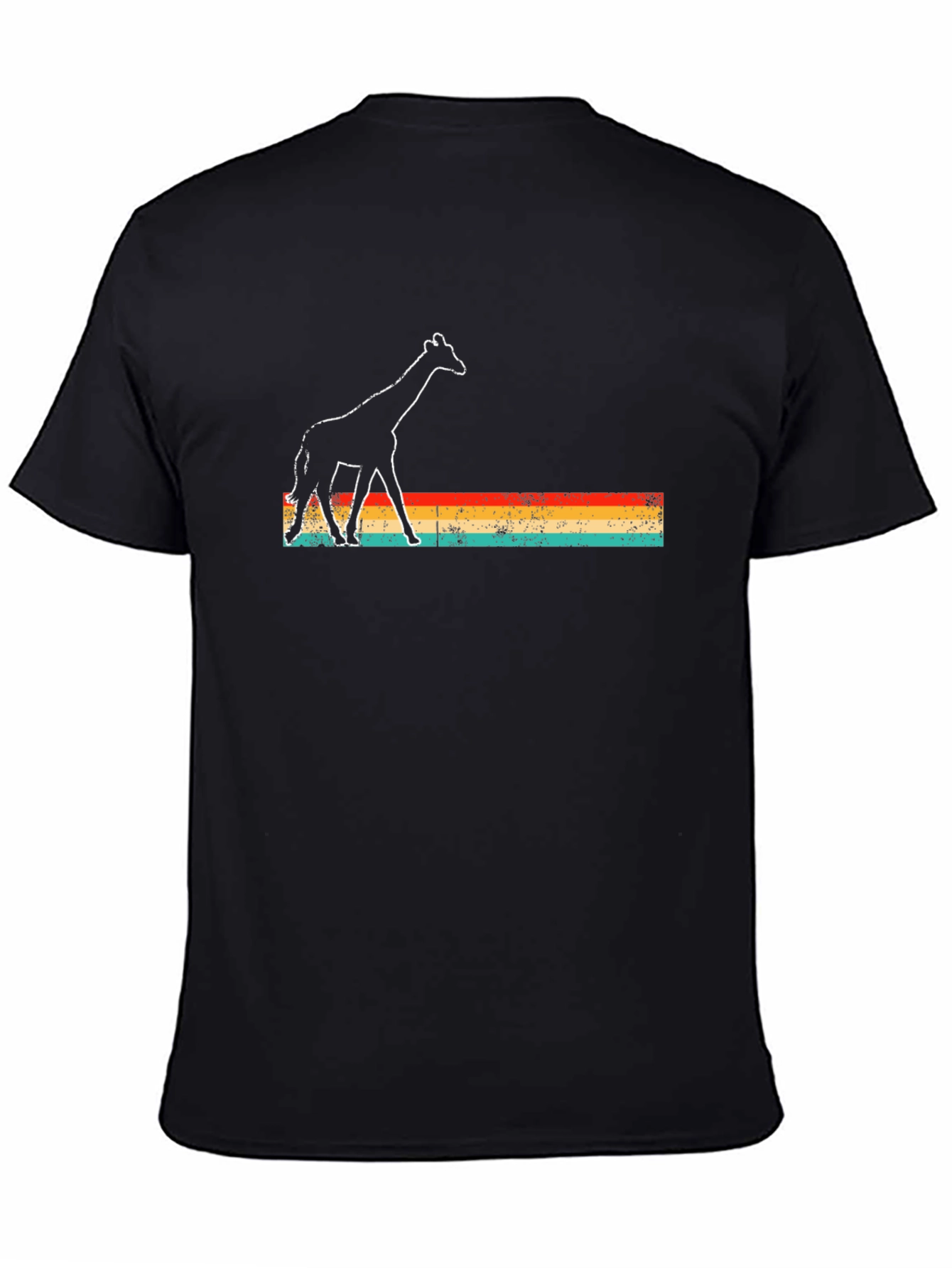 Retro Giraffe Graphic T-Shirt - Unisex Black Tee