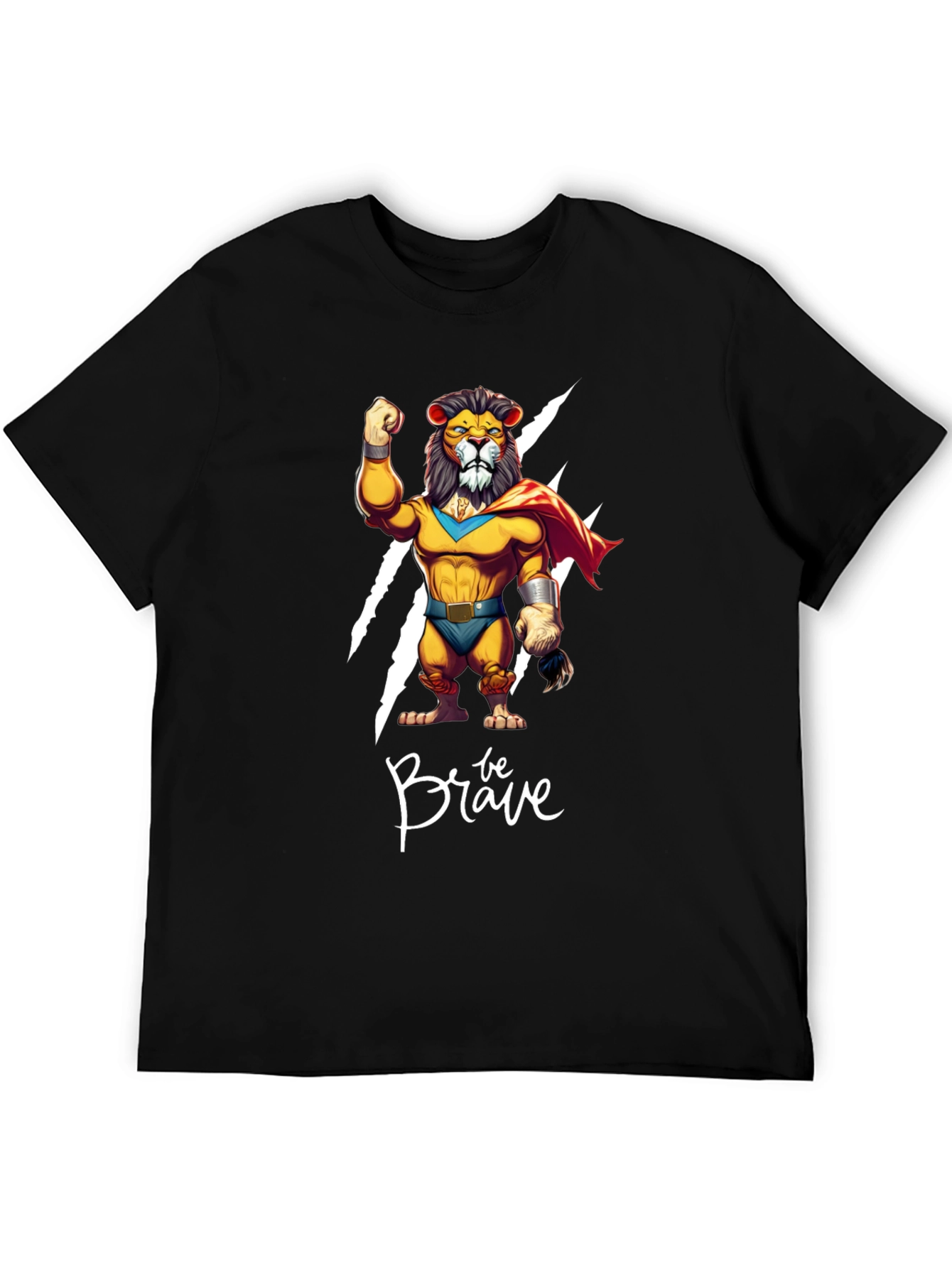 Be Brave Lion Graphic Tee - Black Casual Shirt