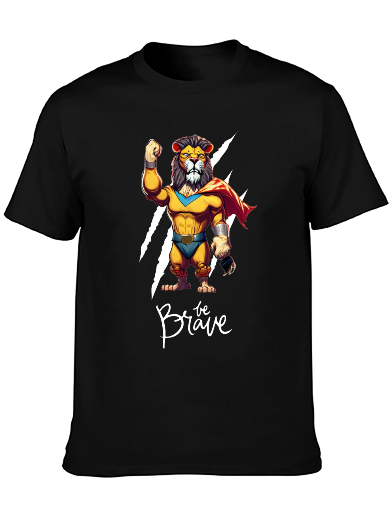 Be Brave Lion Graphic Tee - Black Casual Shirt