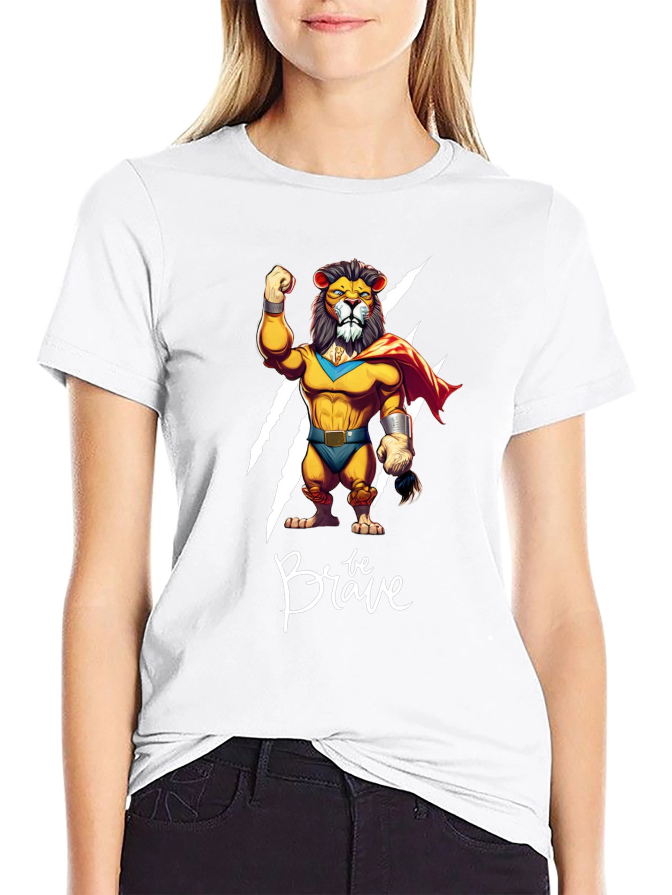 Be Brave Lion Graphic Tee - Black Casual Shirt