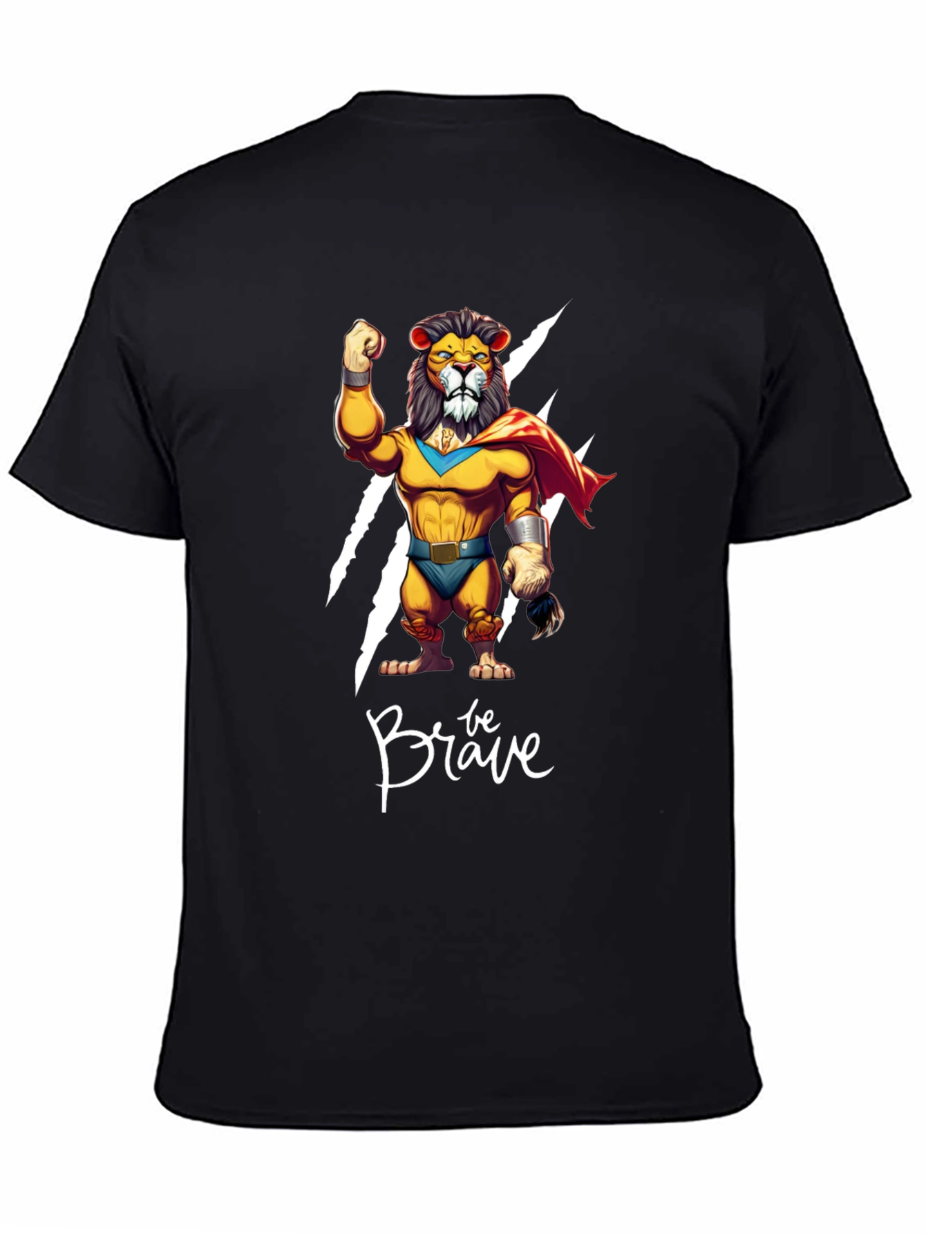 Be Brave Lion Graphic Tee - Black Casual Shirt