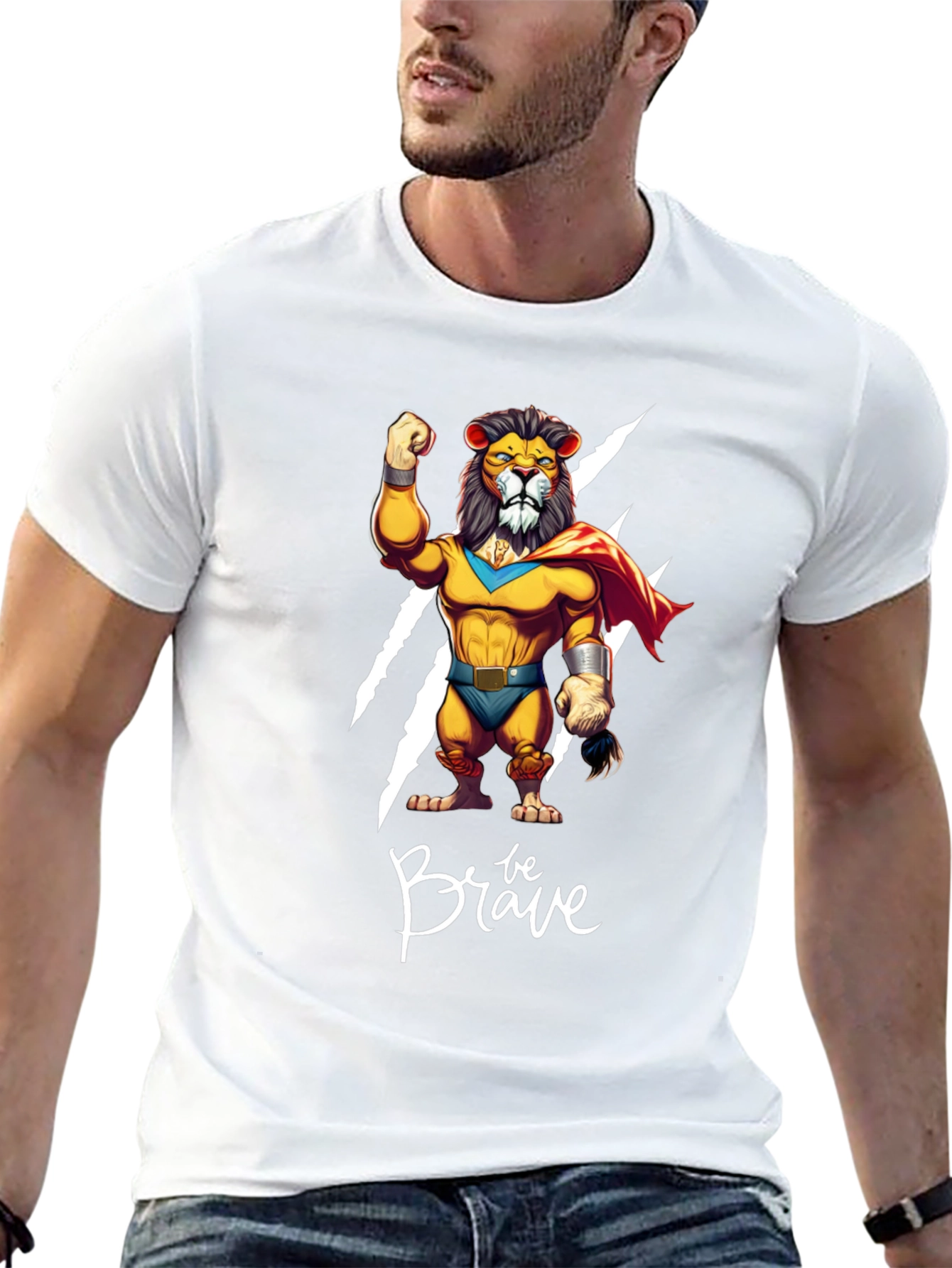 Be Brave Lion Graphic Tee - Black Casual Shirt