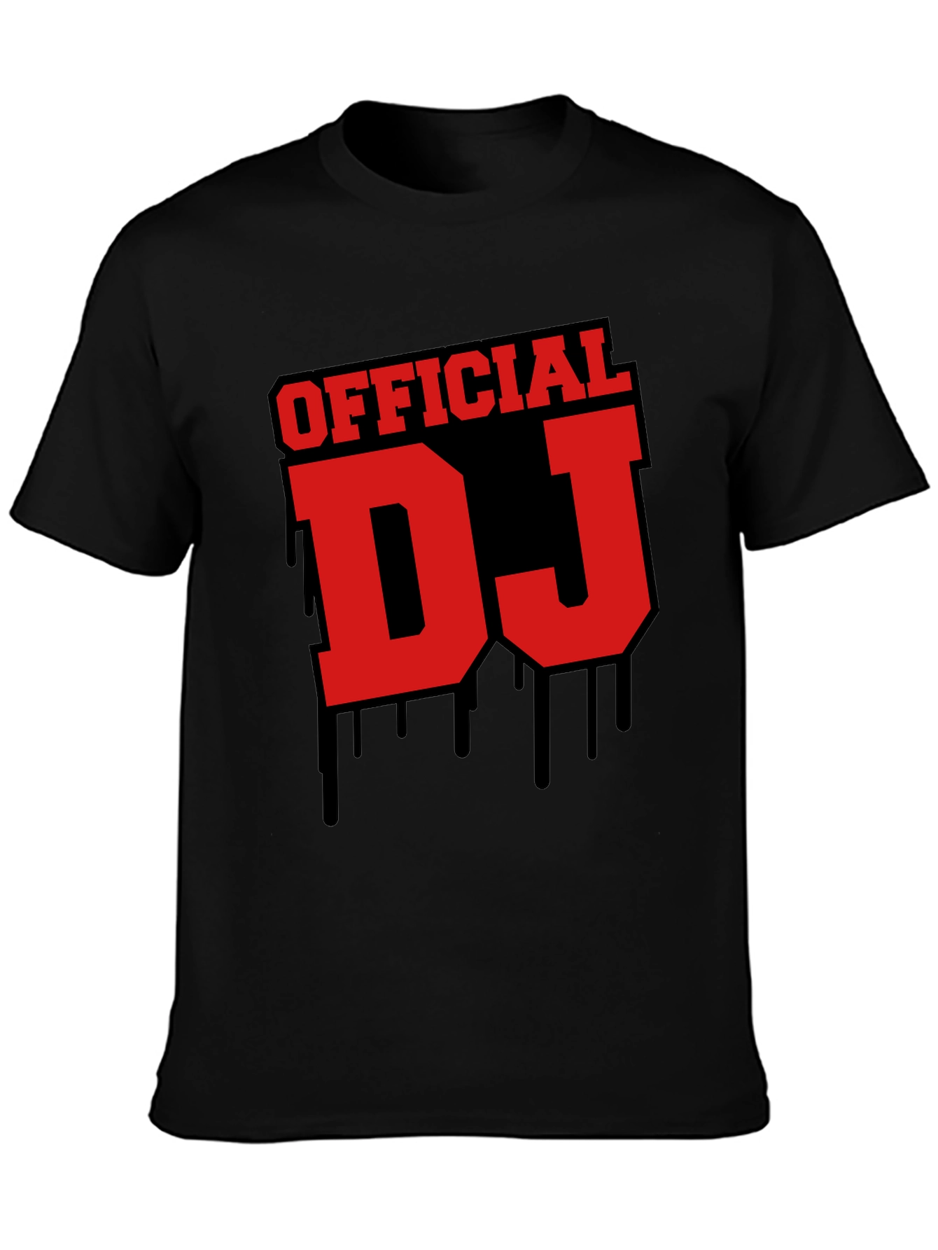 Official DJ Graphic Tee - Black Crew Neck T-Shirt