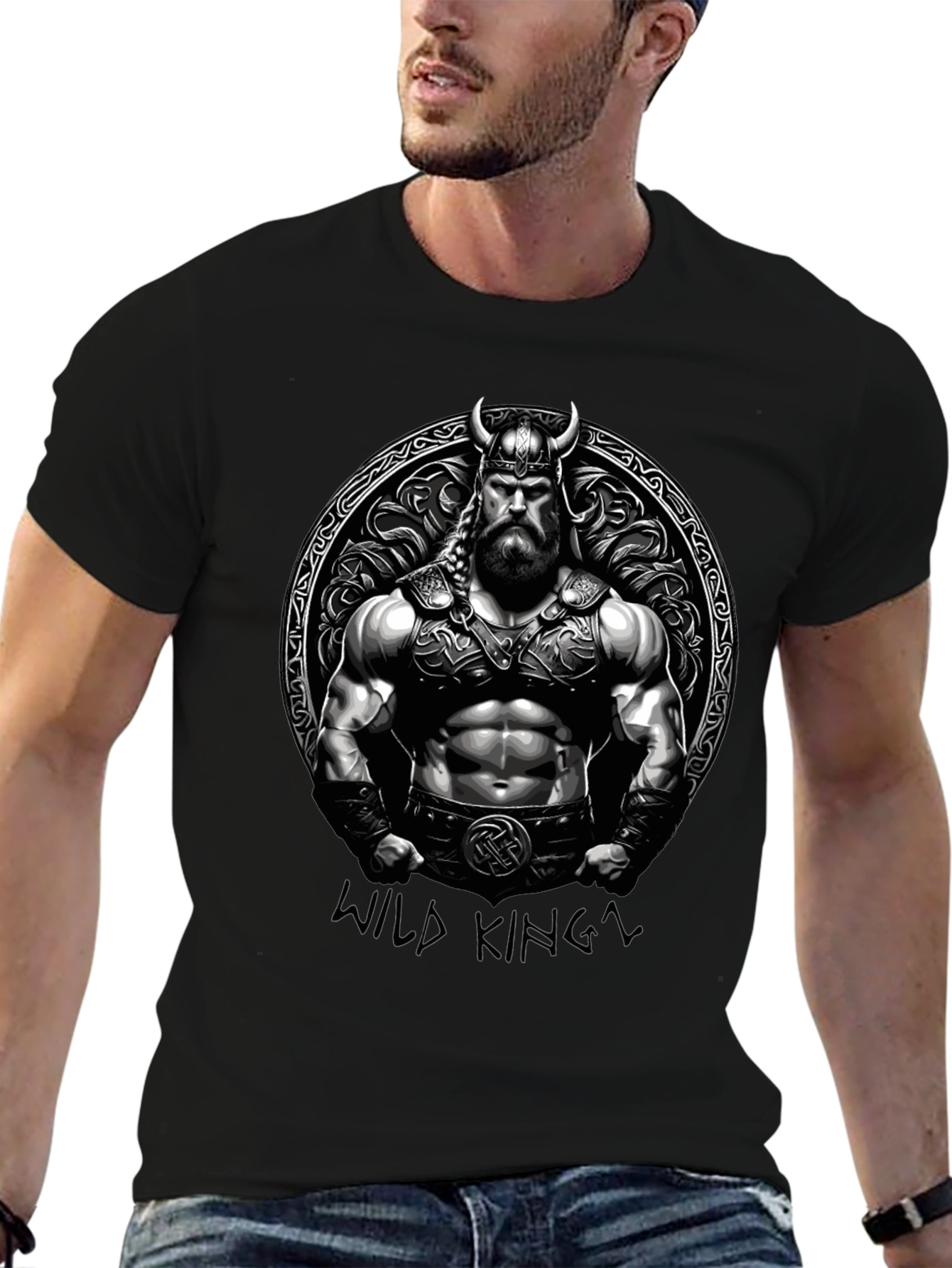 Wild King T-Shirt: Viking Warrior Design