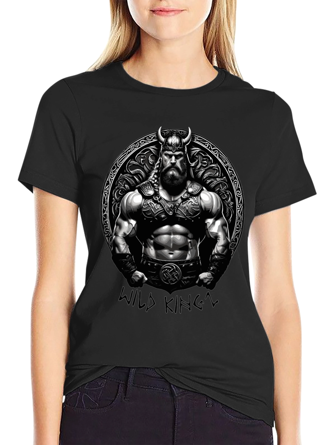 Wild King T-Shirt: Viking Warrior Design
