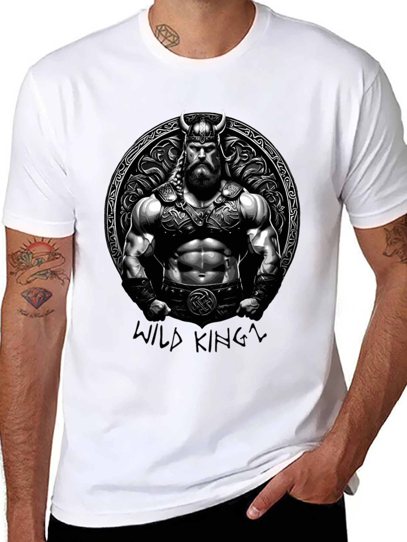 Wild King T-Shirt: Viking Warrior Design