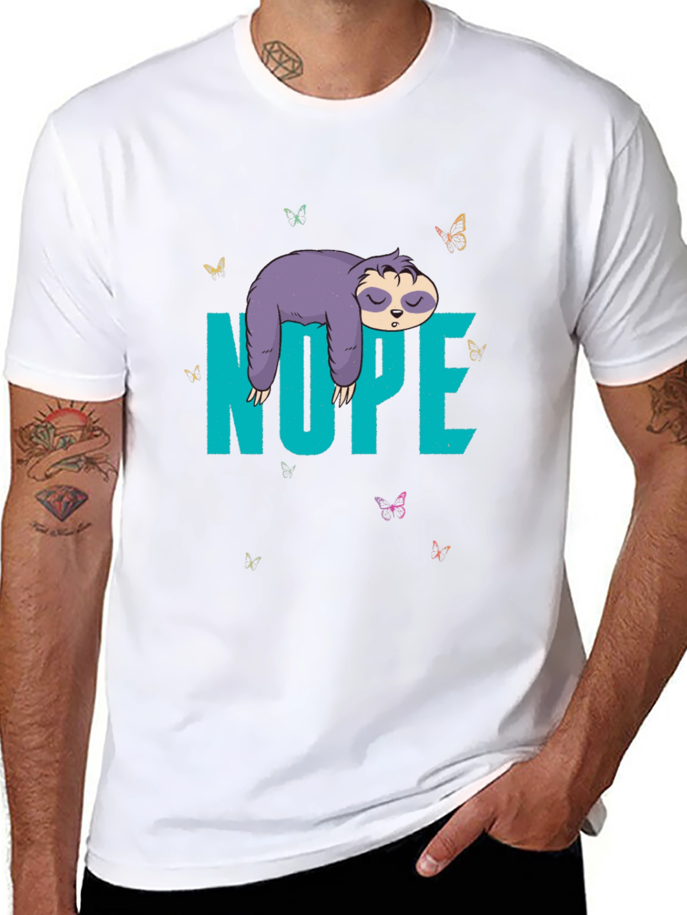 Sloth Nope Graphic Tee - Funny Lazy Animal T-Shirt