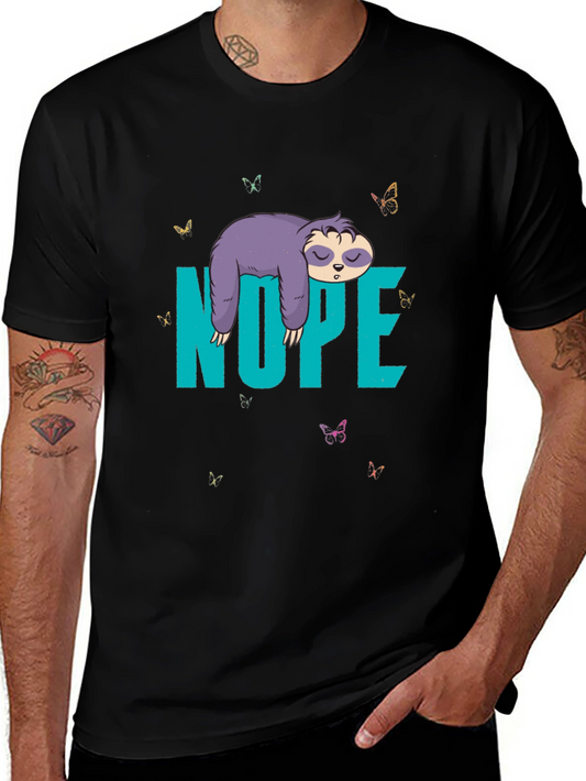 Sloth Nope Graphic Tee - Funny Lazy Animal T-Shirt