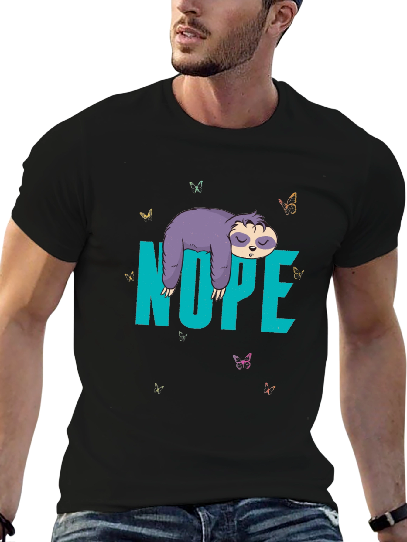 Sloth Nope Graphic Tee - Funny Lazy Animal T-Shirt