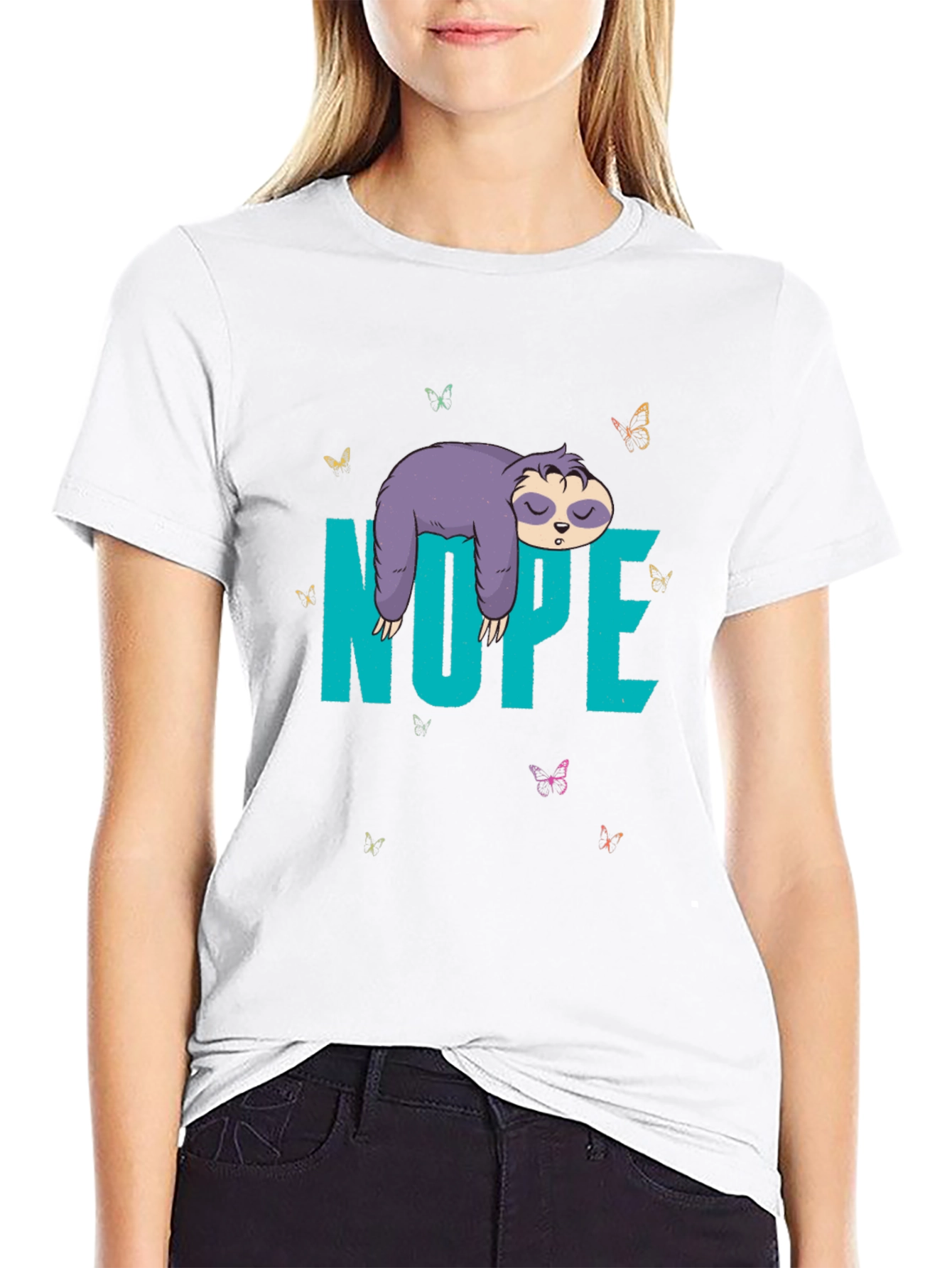 Sloth Nope Graphic Tee - Funny Lazy Animal T-Shirt
