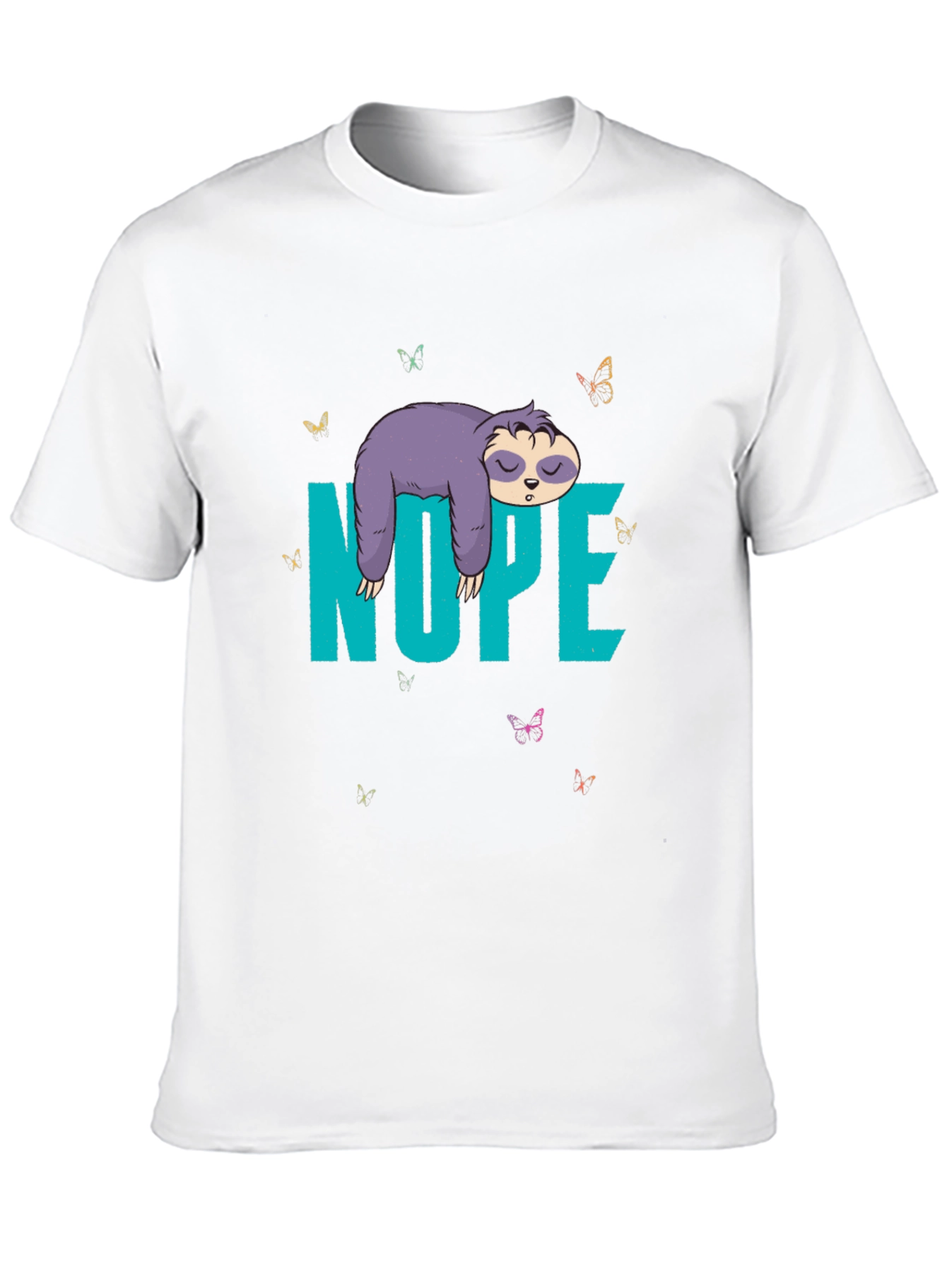 Sloth Nope Graphic Tee - Funny Lazy Animal T-Shirt