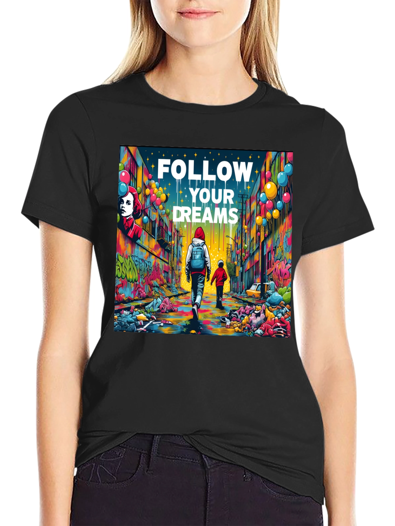 Follow Your Dreams Graphic T-Shirt - Inspiring Design