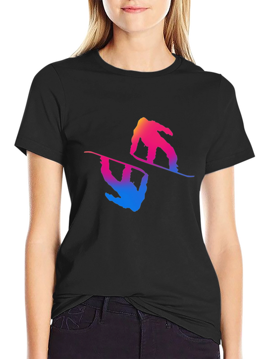 Snowboarder Graphic Tee - Cool Gradient Design