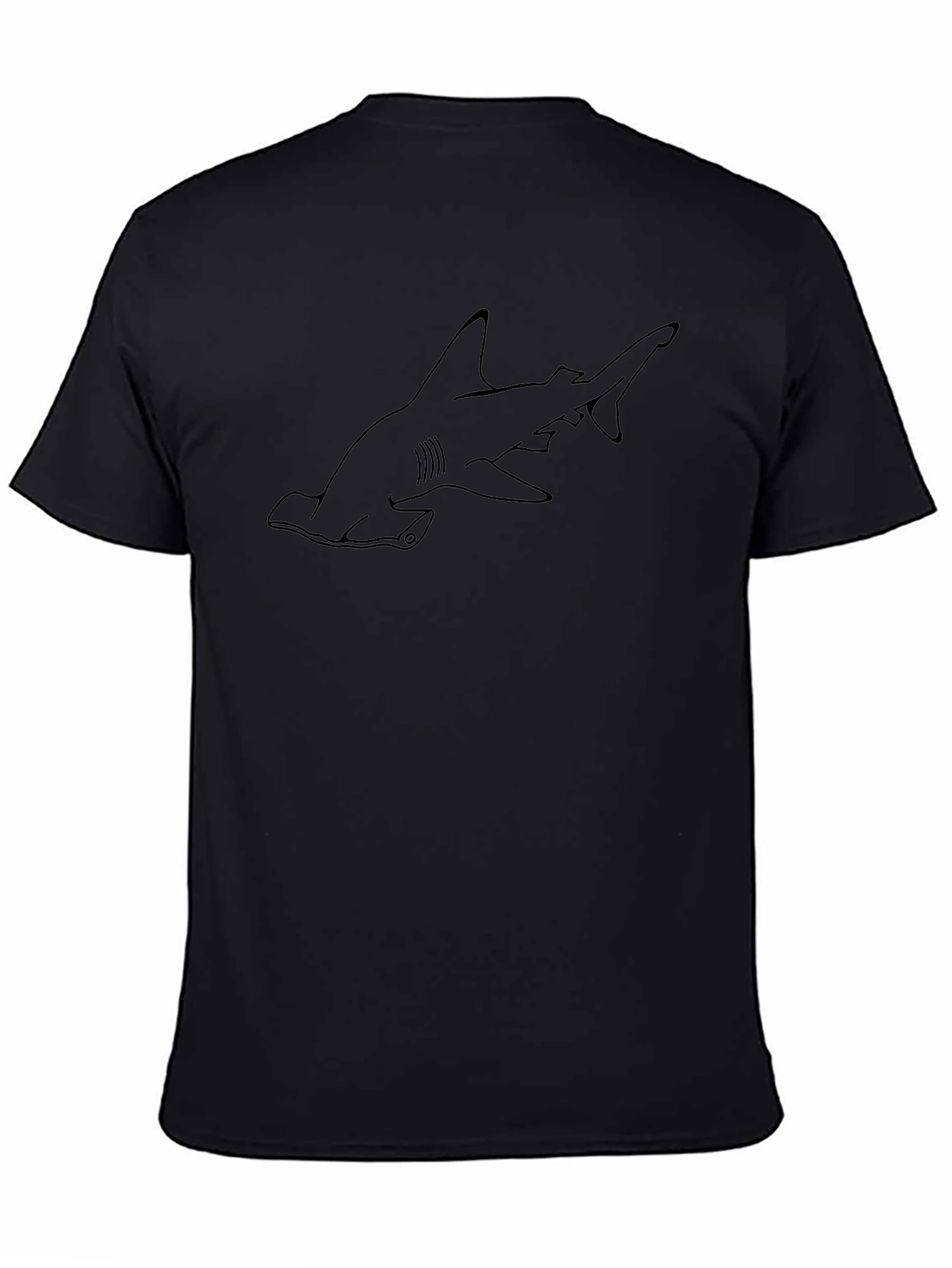 Hammerhead Shark Graphic T-Shirt - Black
