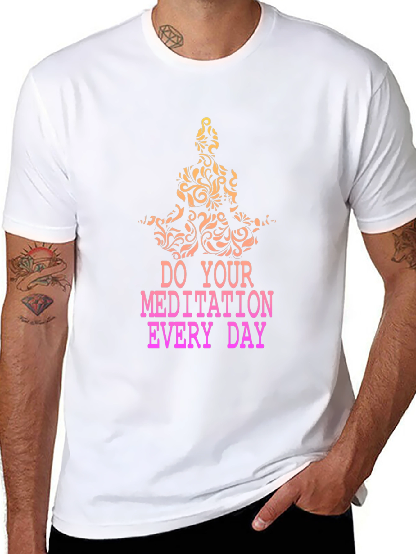 Meditate Daily Black Graphic Tee