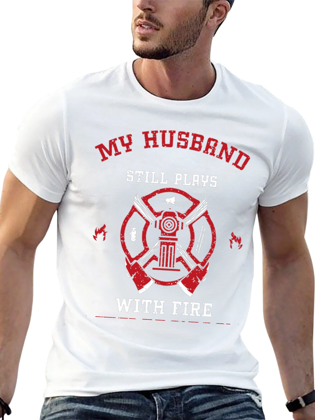 Firefighter Husband Graphic T-Shirt