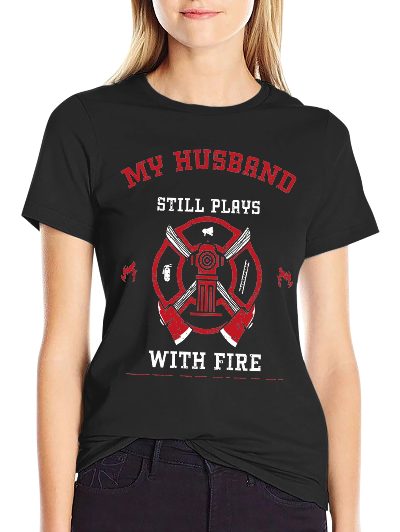 Firefighter Husband Graphic T-Shirt