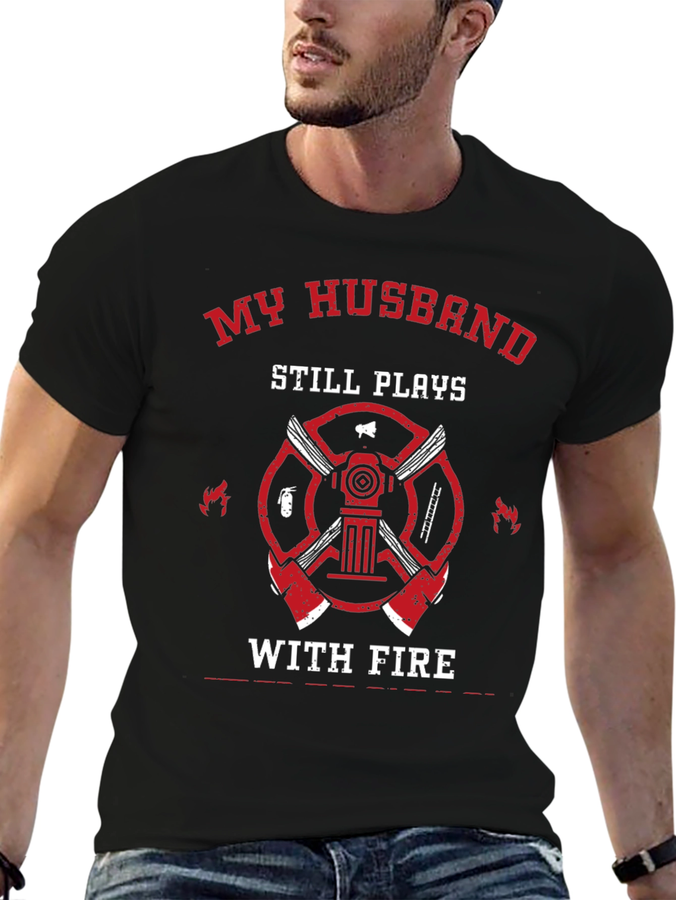 Firefighter Husband Graphic T-Shirt