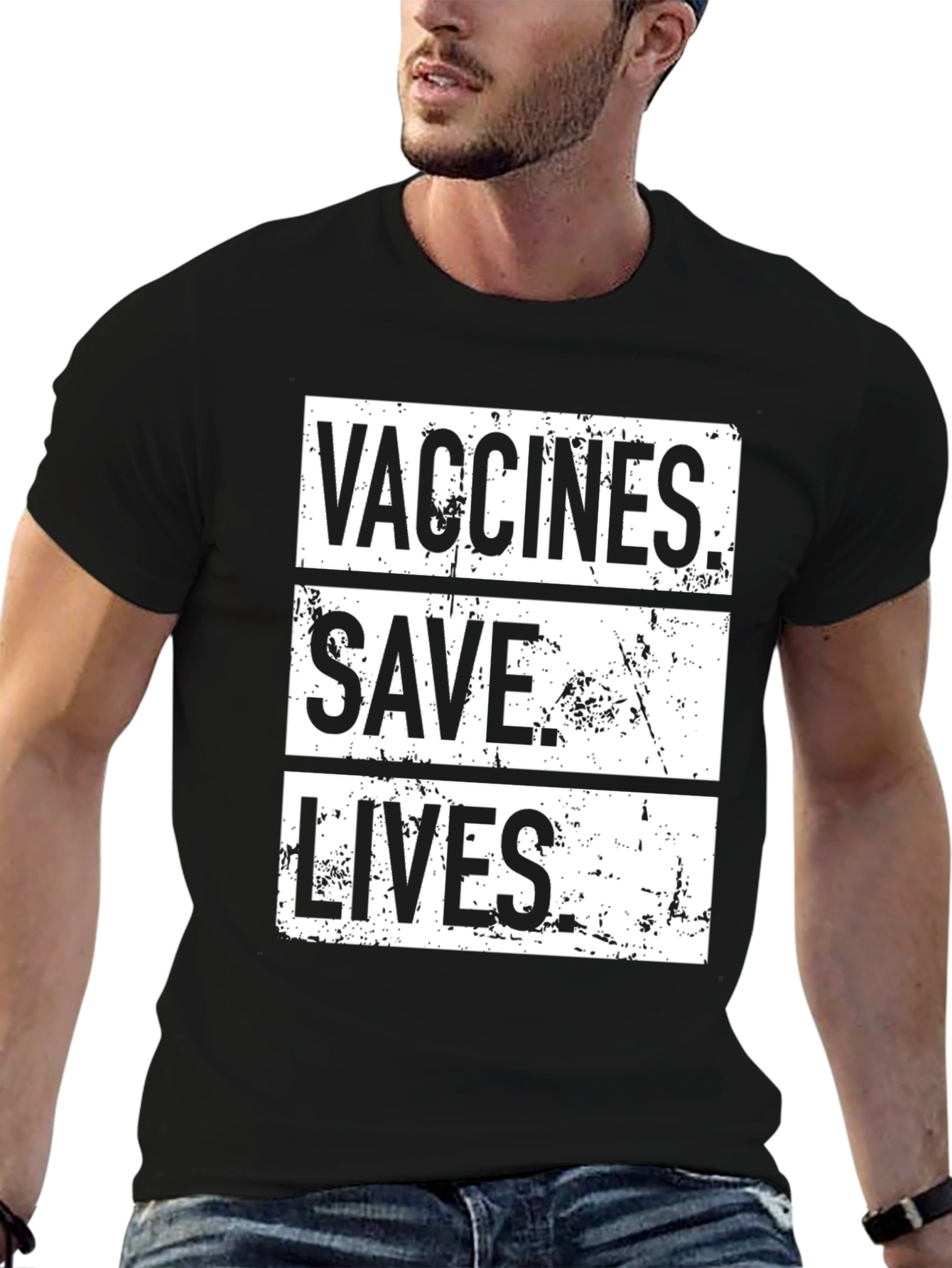 Vaccines Save Lives Graphic Tee - Black