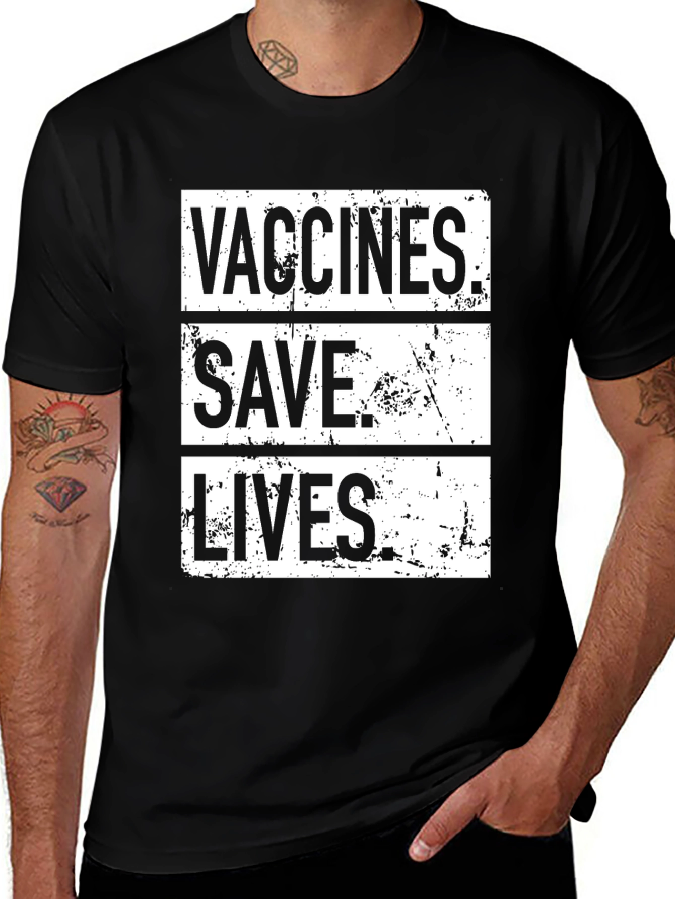 Vaccines Save Lives Graphic Tee - Black