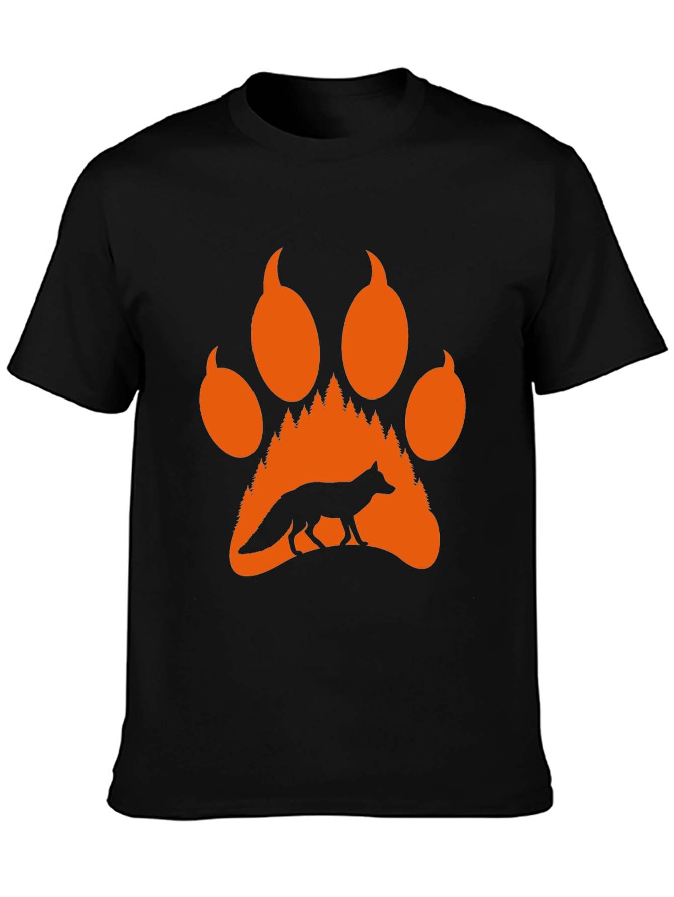 Fox Paw Print Graphic Tee - Nature Inspired