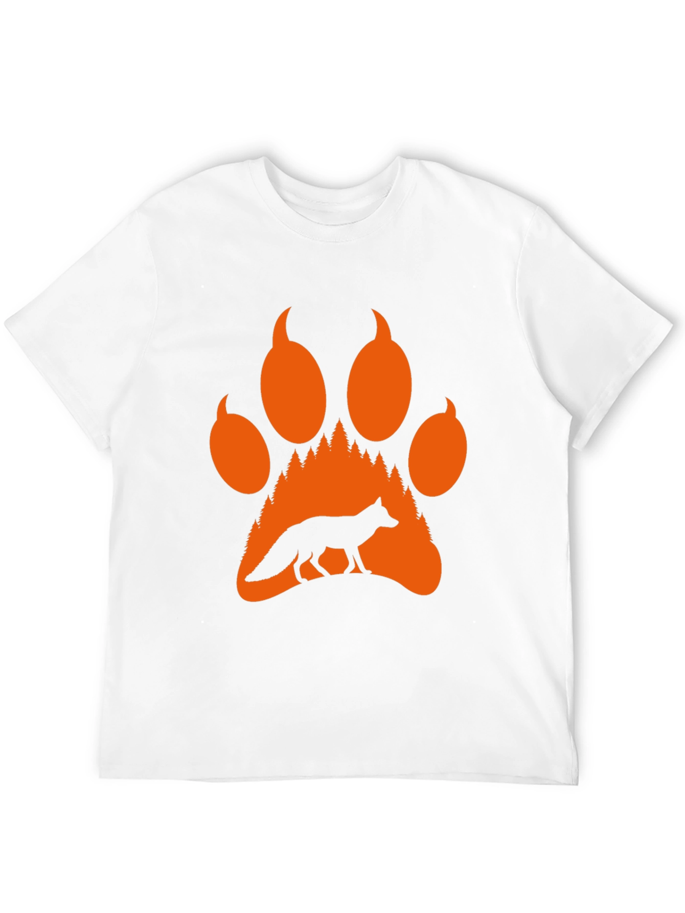 Fox Paw Print Graphic Tee - Nature Inspired