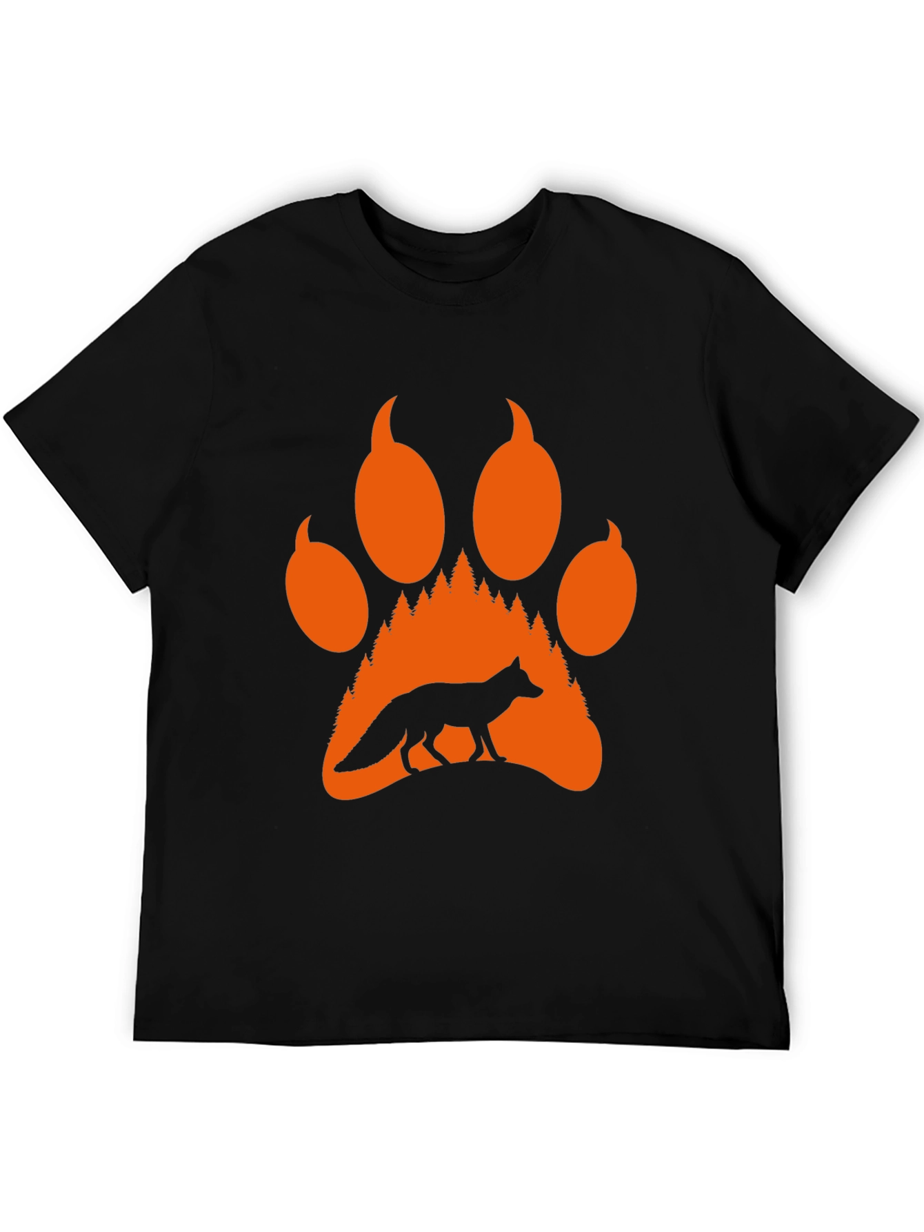 Fox Paw Print Graphic Tee - Nature Inspired