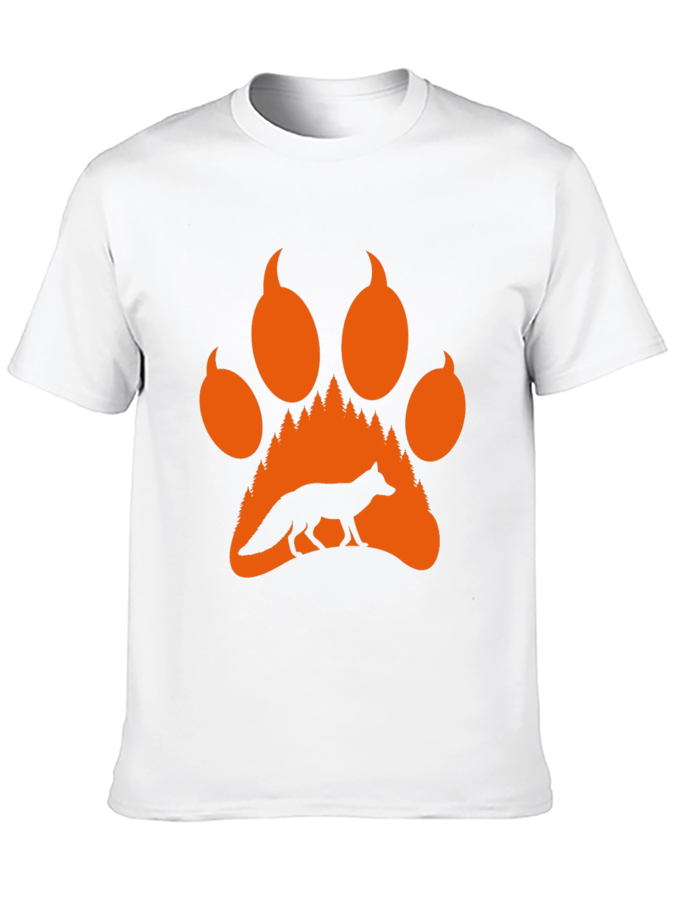 Fox Paw Print Graphic Tee - Nature Inspired