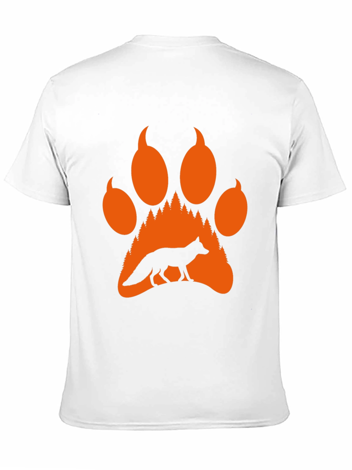 Fox Paw Print Graphic Tee - Nature Inspired