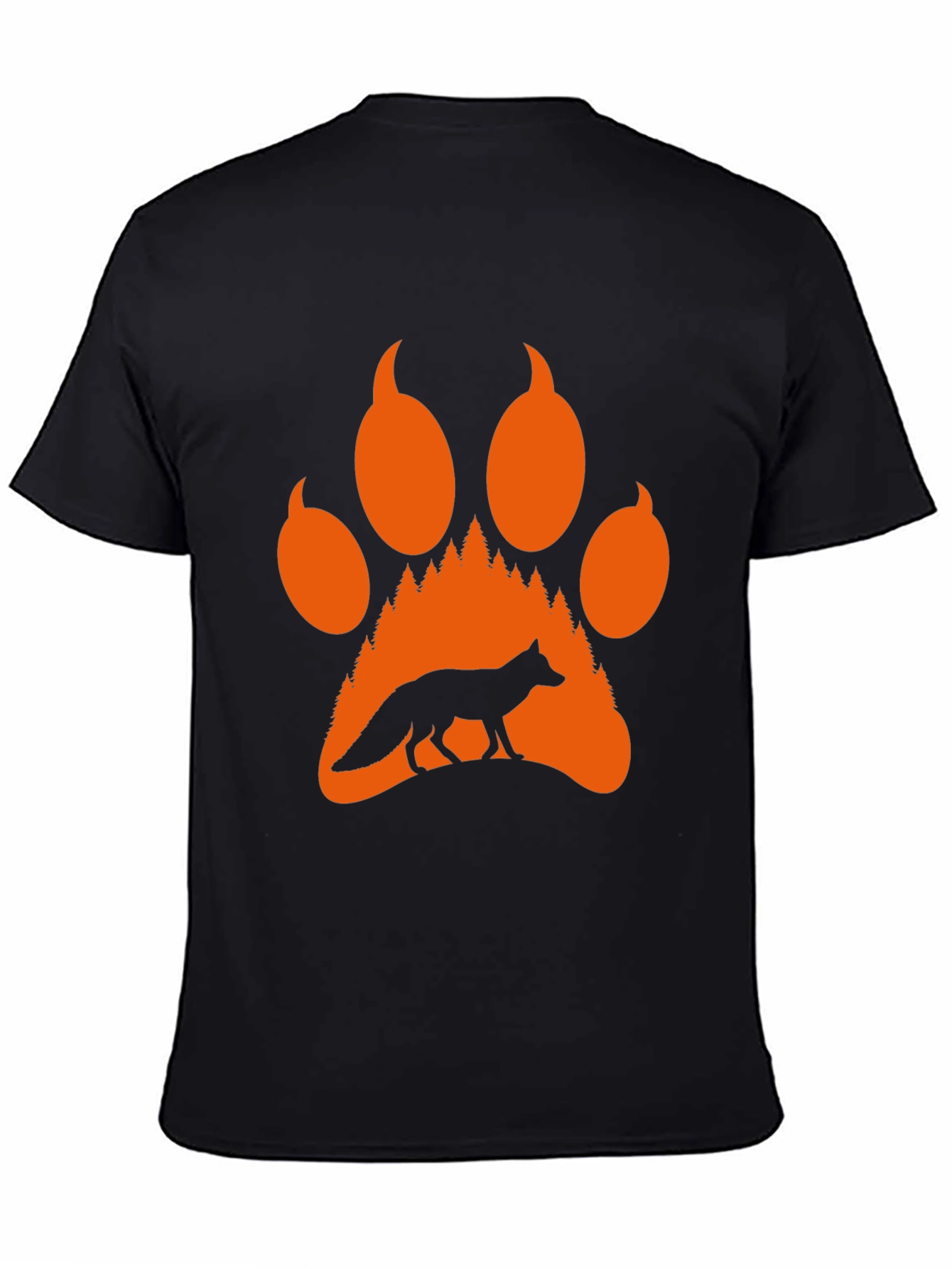 Fox Paw Print Graphic Tee - Nature Inspired