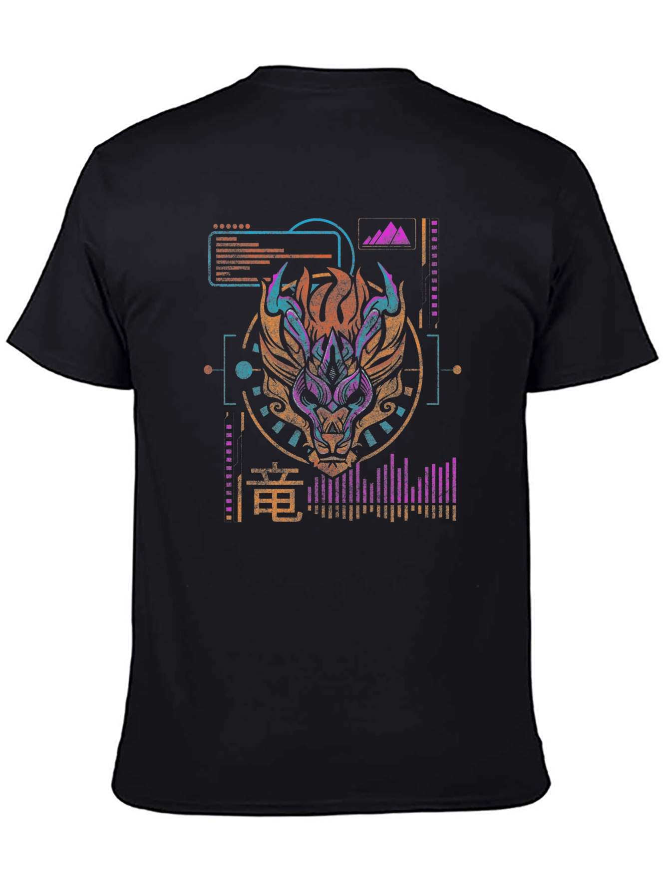 Cyberpunk Dragon Graphic Tee - Modern Style